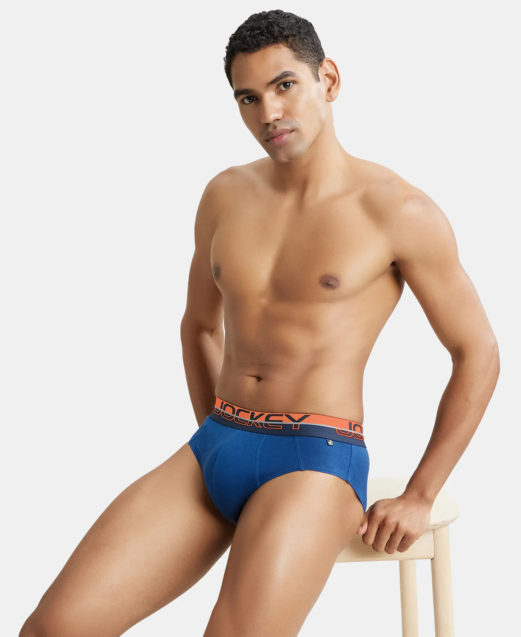 Super Combed Cotton Solid Brief with Ultrasoft Waistband - Estate Blue (Pack of 2) - Image 12