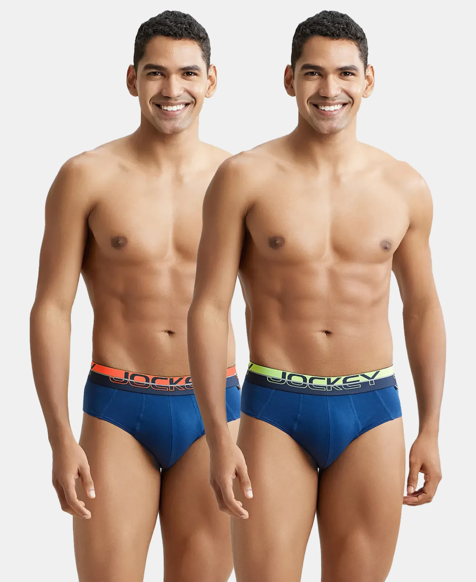 Super Combed Cotton Solid Brief with Ultrasoft Waistband - Estate Blue (Pack of 2) - Image 5