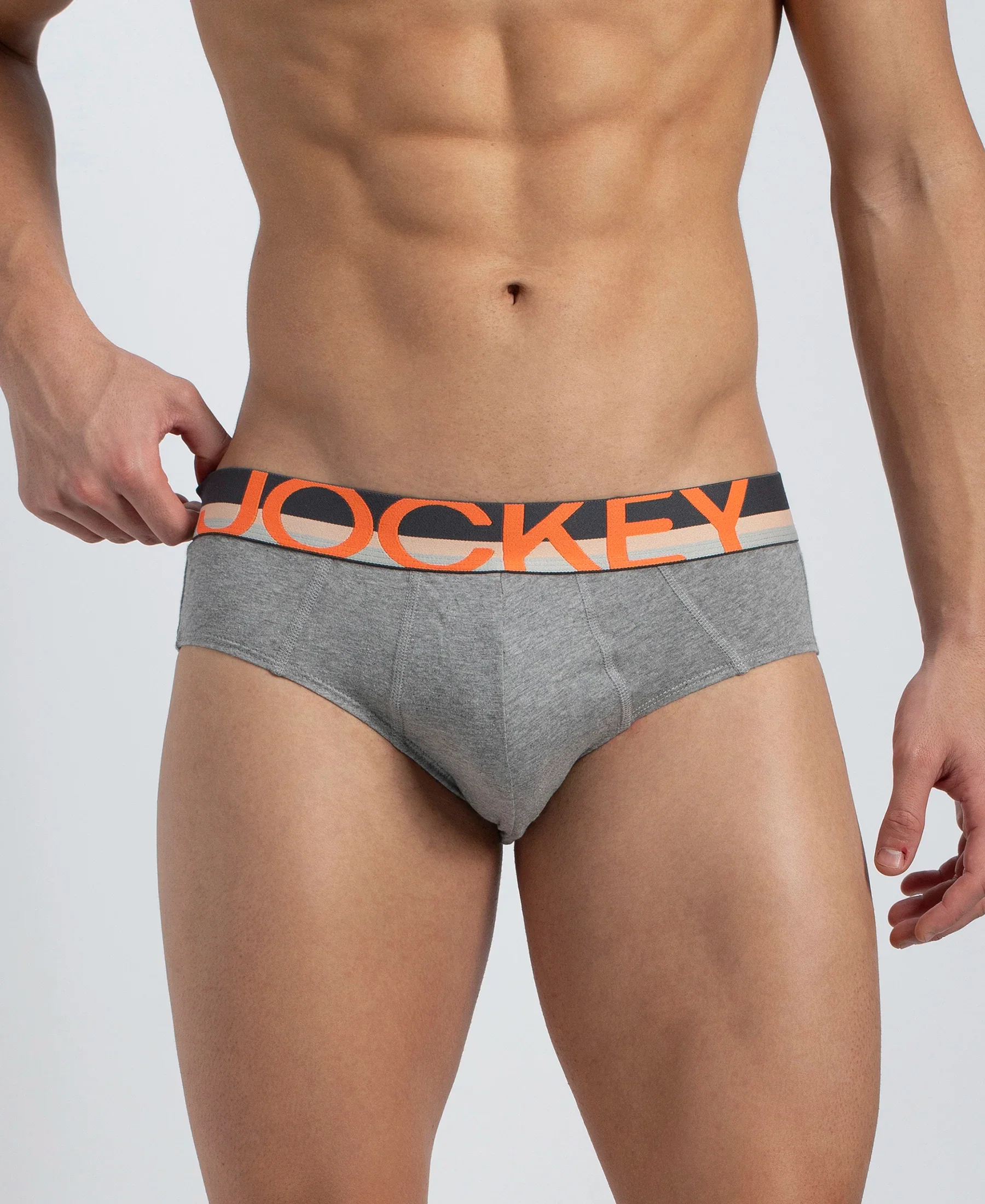 Super Combed Cotton Solid Brief with Ultrasoft Waistband - Grey (Pack of 2) - Image 2