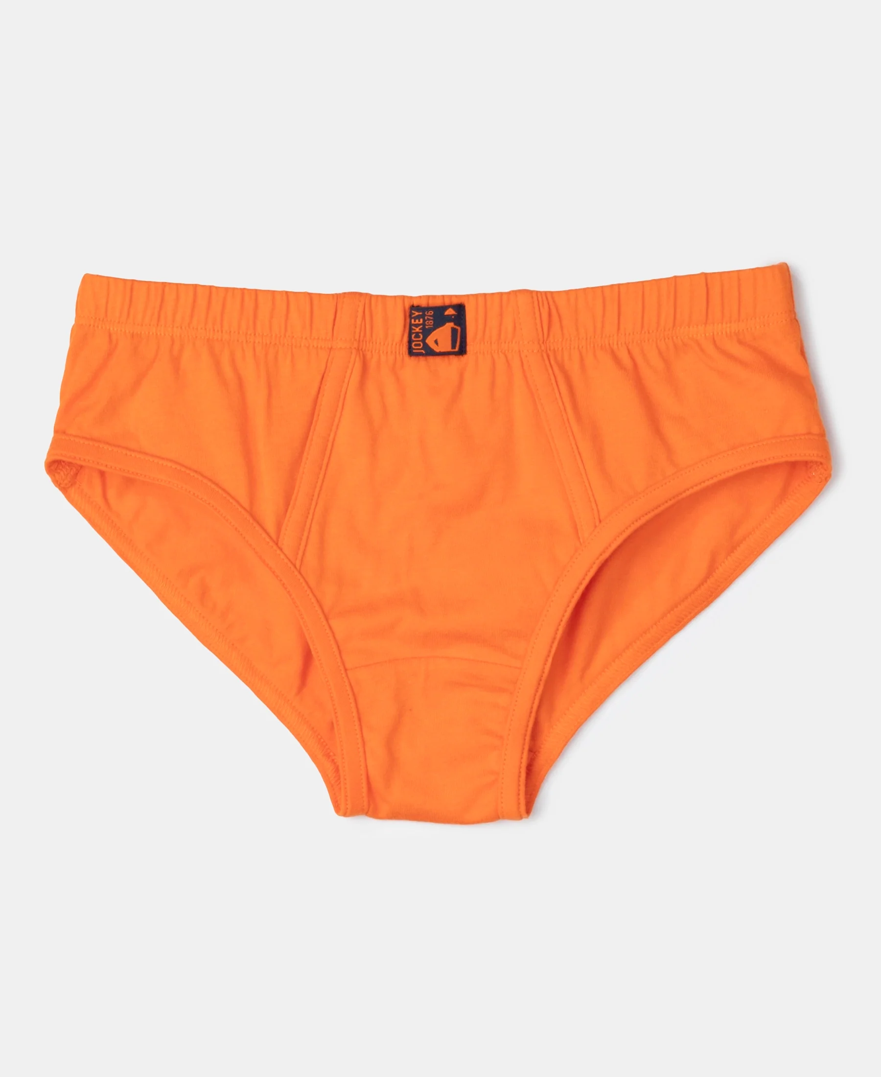 Super Combed Cotton Solid Brief with Ultrasoft Waistband - Mandarin Orange, Navy & Ocean Depth (Pack of 3) - Image 2