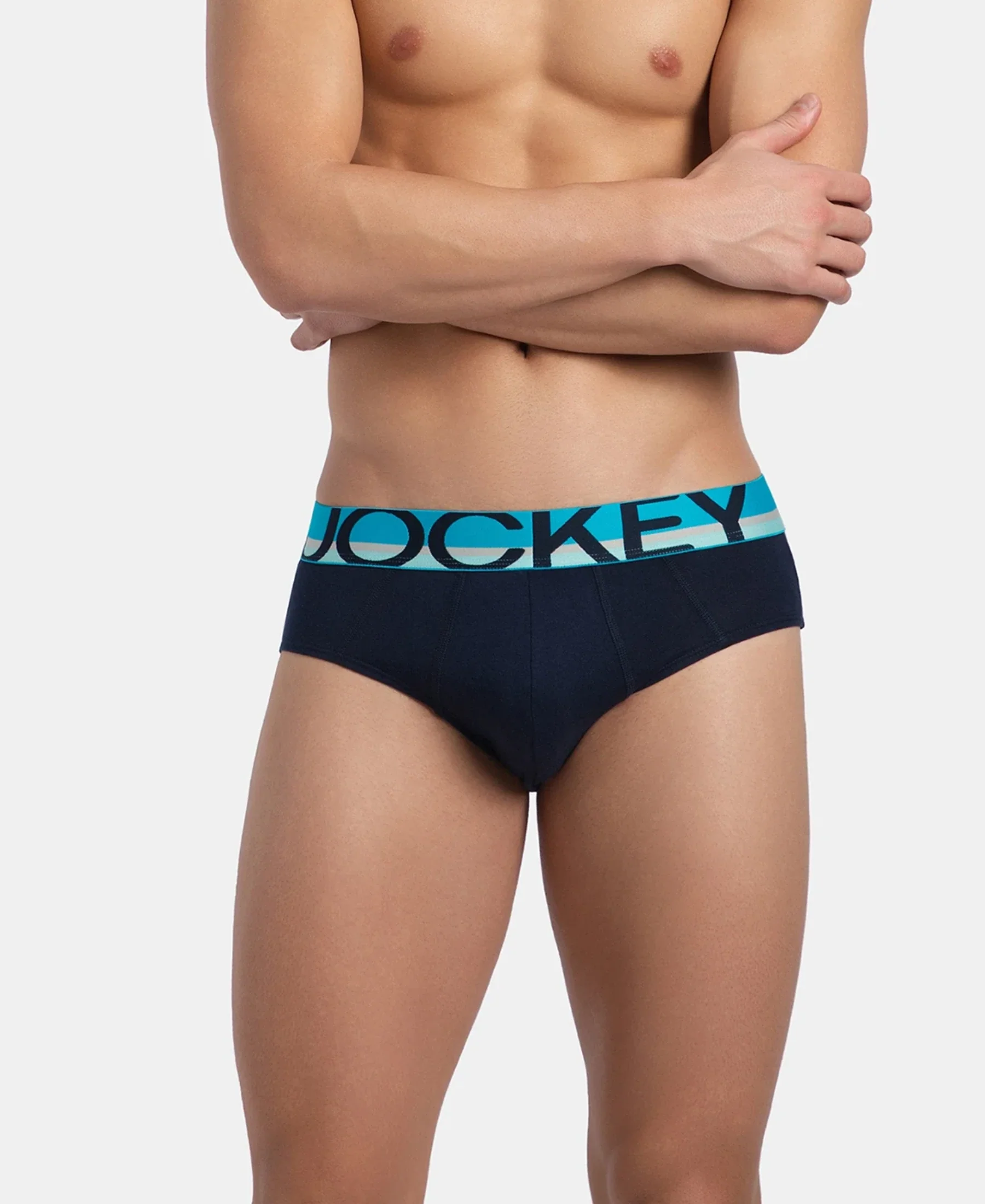 Super Combed Cotton Solid Brief with Ultrasoft Waistband - Navy - Image 5
