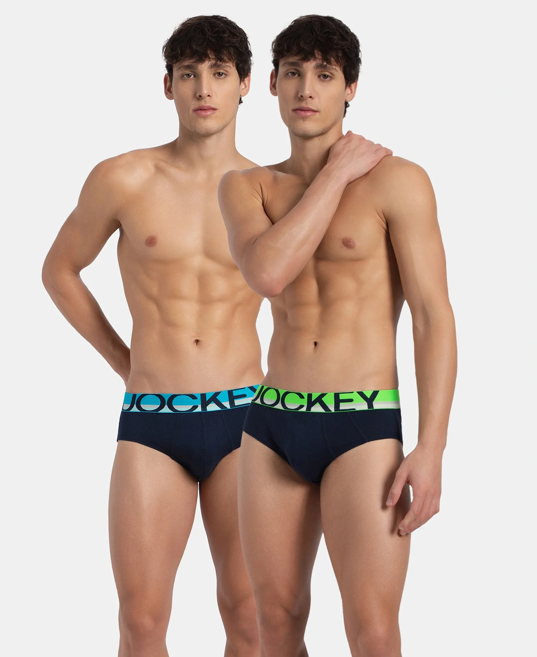 Super Combed Cotton Solid Brief with Ultrasoft Waistband - Navy (Pack of 2)