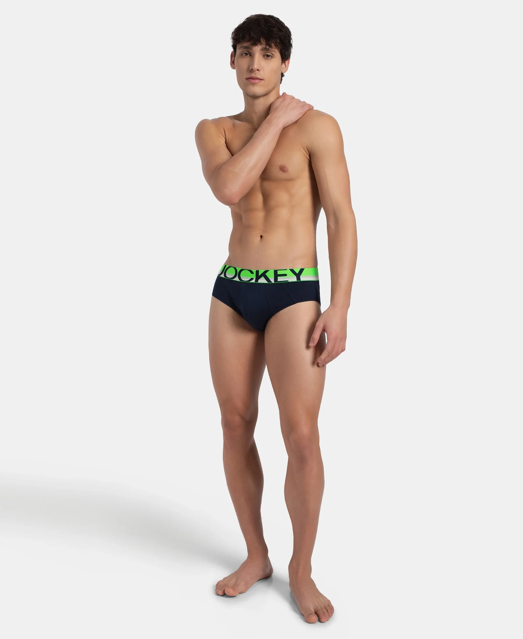 Super Combed Cotton Solid Brief with Ultrasoft Waistband - Navy (Pack of 2) - Image 6