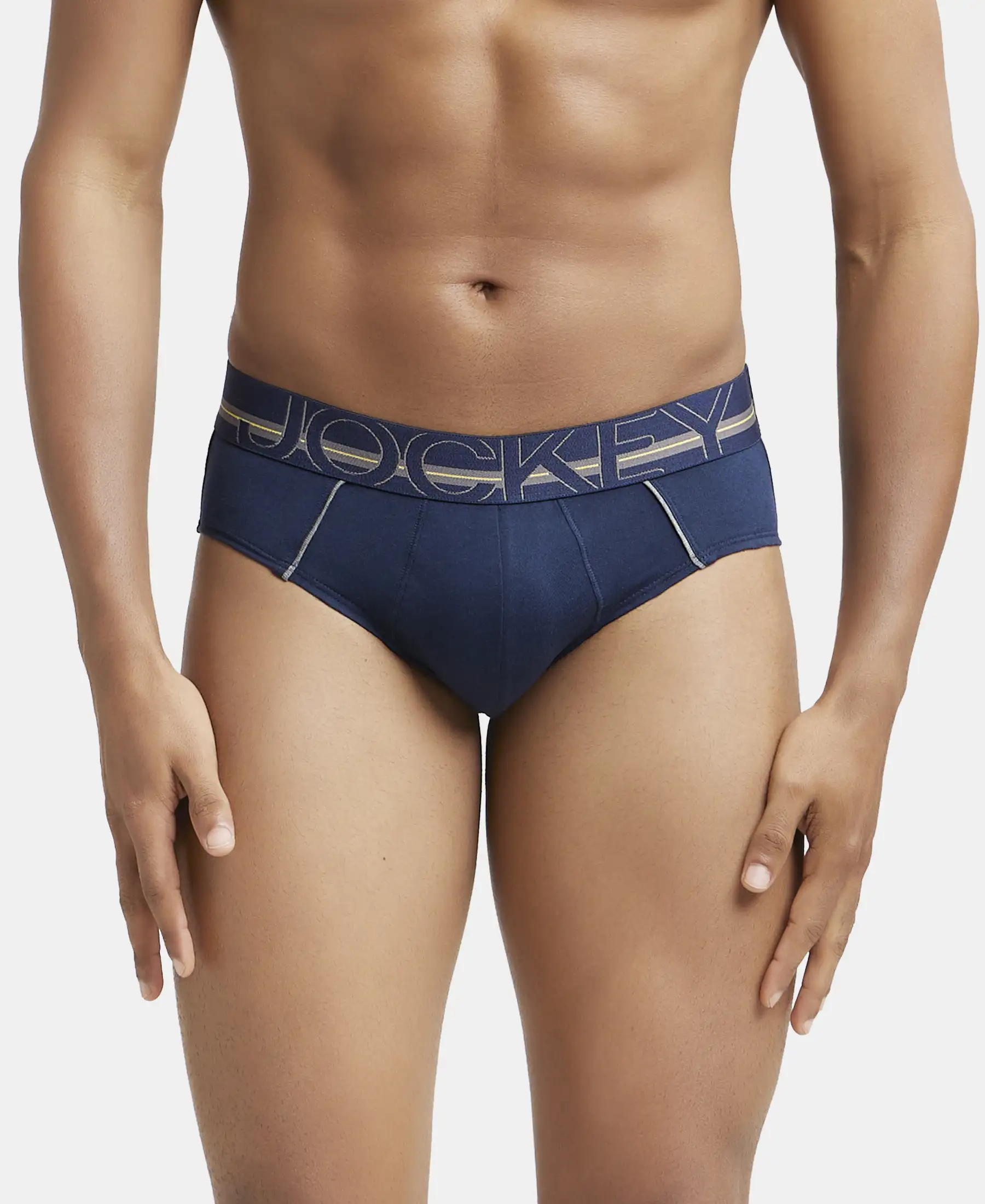 Super Combed Cotton Solid Brief with Ultrasoft Waistband - Navy (Pack of 2) - Image 7