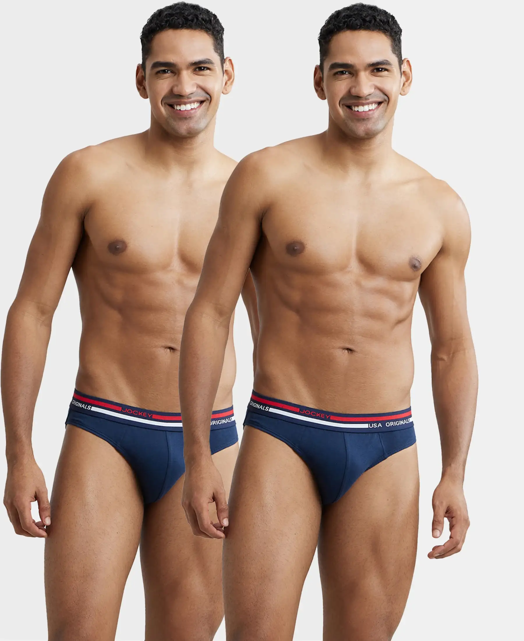 Super Combed Cotton Solid Brief with Ultrasoft Waistband - Navy (Pack of 2) - Image 5