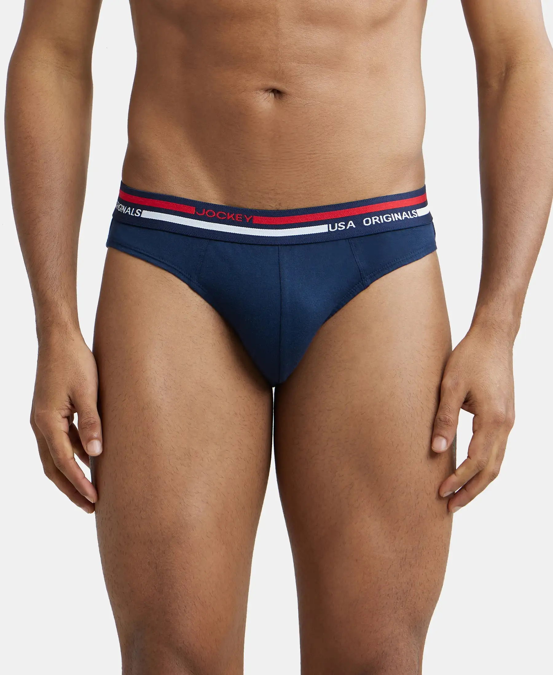 Super Combed Cotton Solid Brief with Ultrasoft Waistband - Navy (Pack of 2) - Image 7