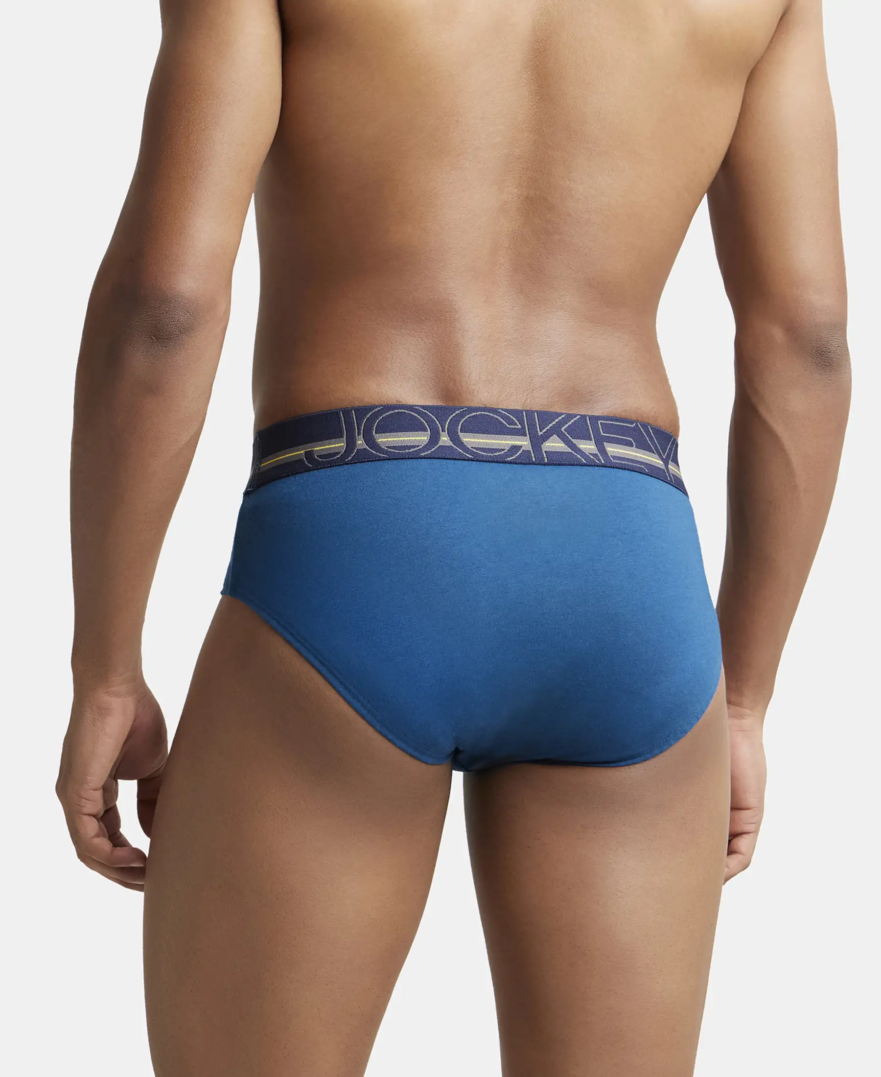 Super Combed Cotton Solid Brief with Ultrasoft Waistband - Poseidon - Image 3