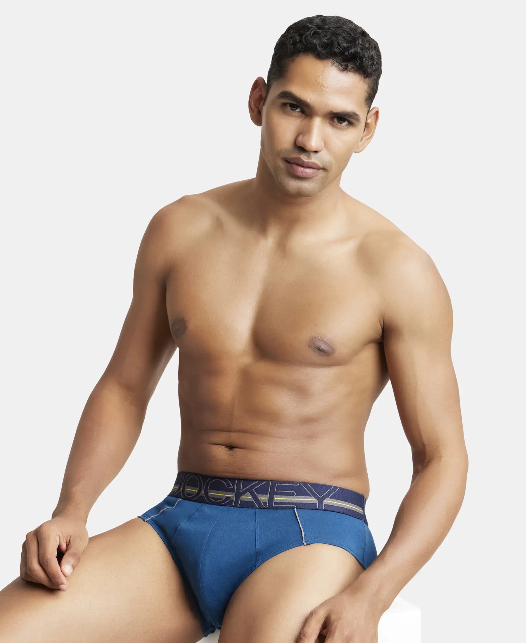 Super Combed Cotton Solid Brief with Ultrasoft Waistband - Poseidon - Image 5