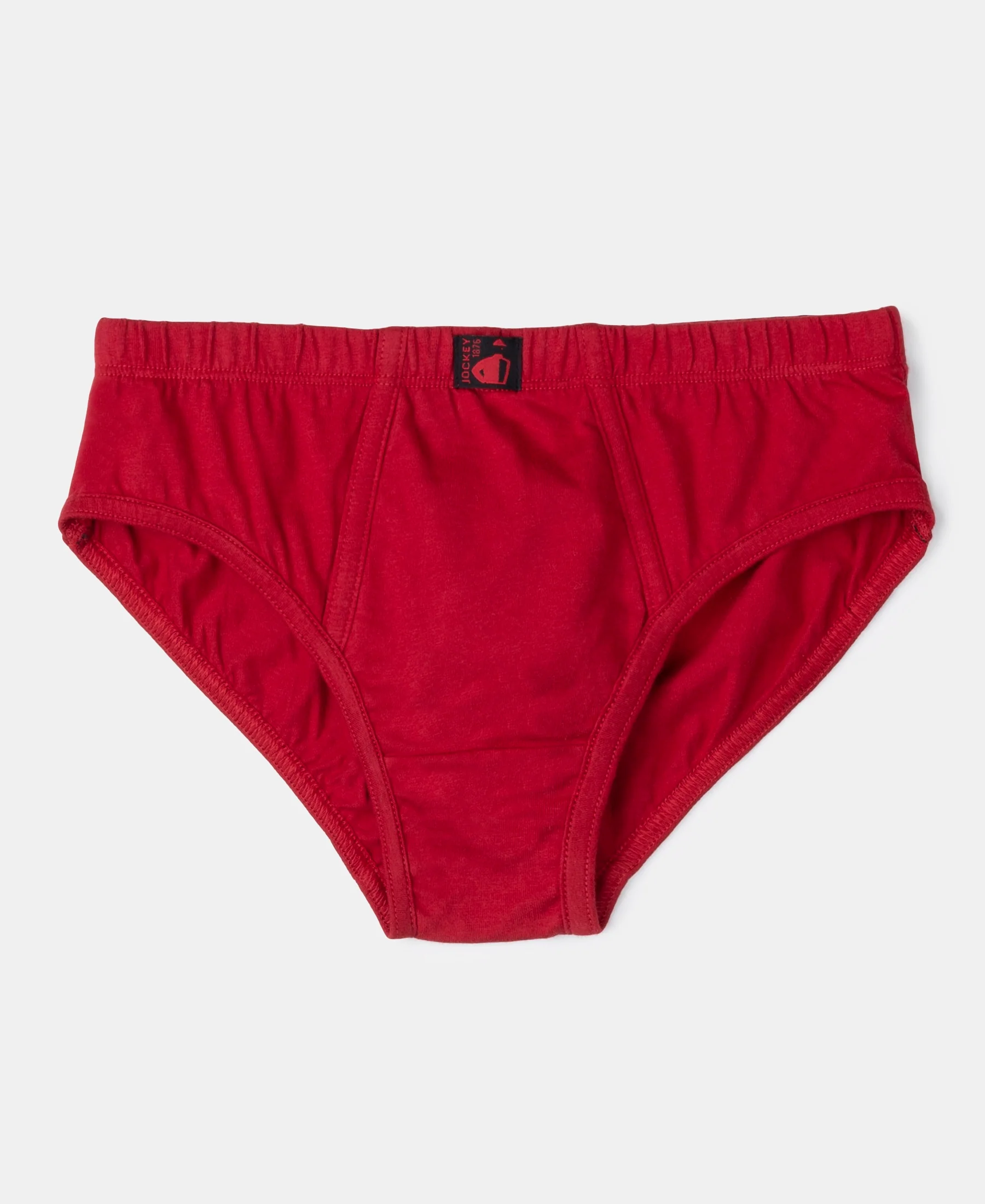 Super Combed Cotton Solid Brief with Ultrasoft Waistband - Rich Royal Blue, Black & Chilli Pepper (Pack of 3) - Image 4