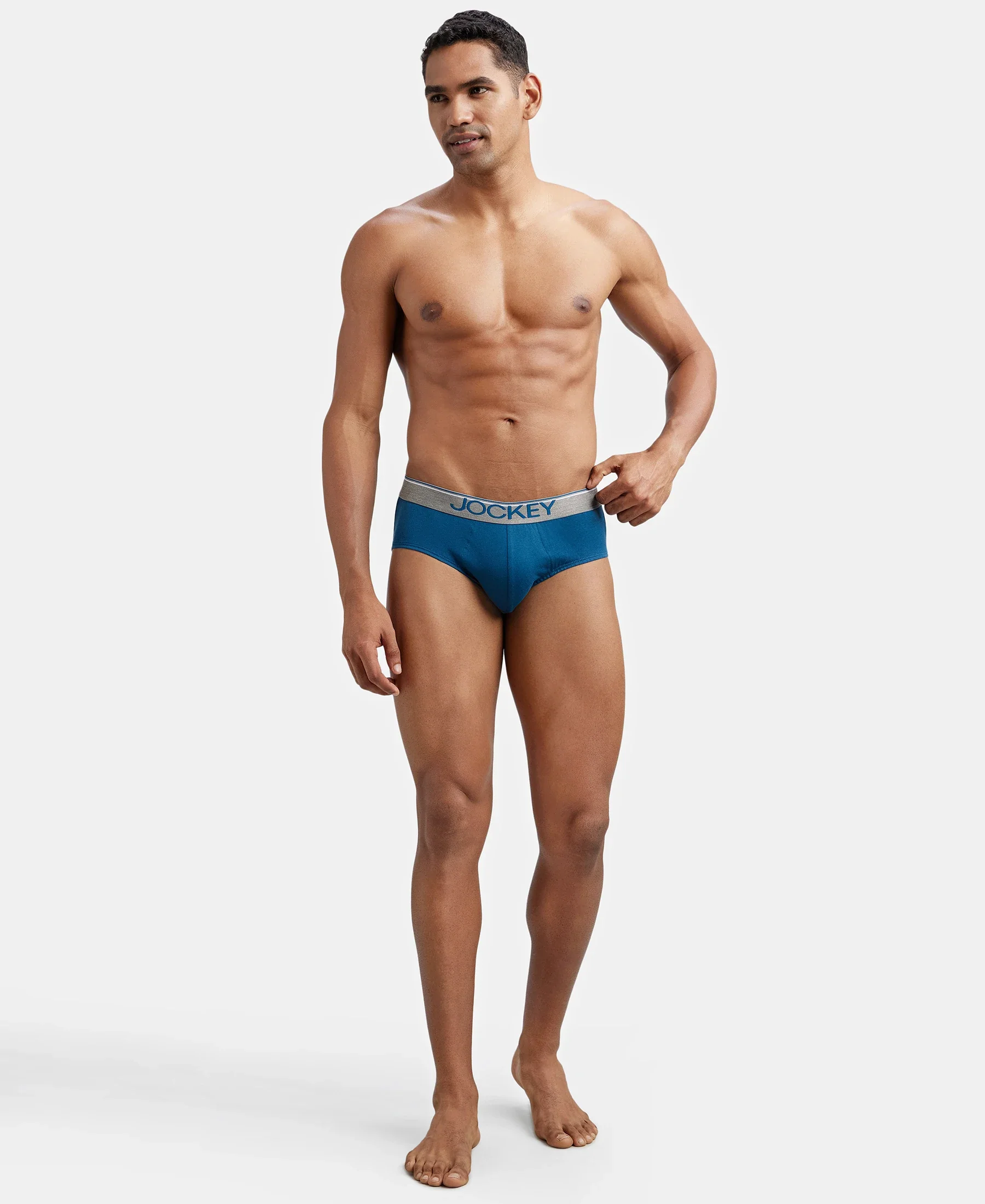 Super Combed Cotton Solid Brief with Ultrasoft Waistband - Seaport Teal - Image 6