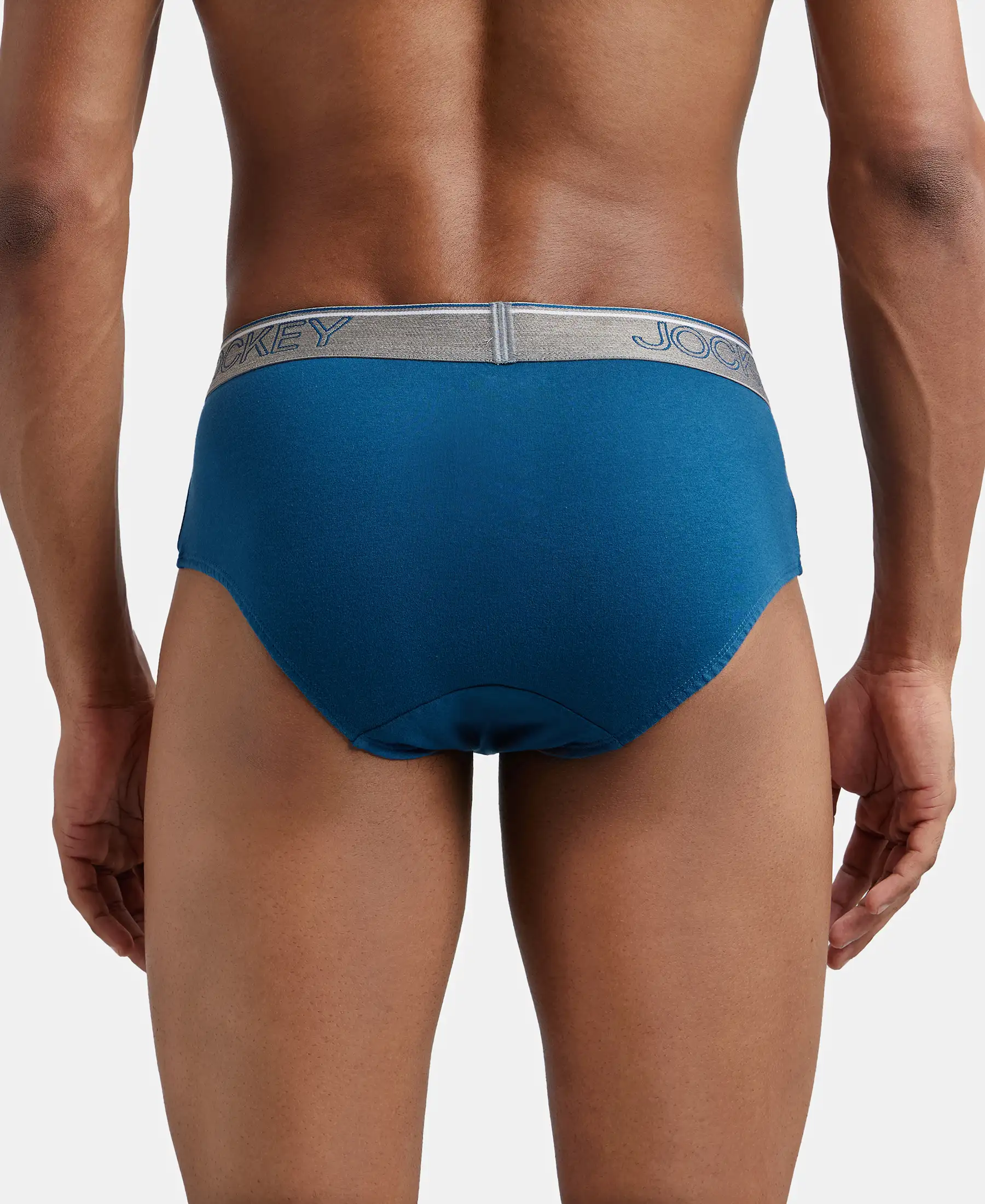 Super Combed Cotton Solid Brief with Ultrasoft Waistband - Seaport Teal (Pack of 2) - Image 3