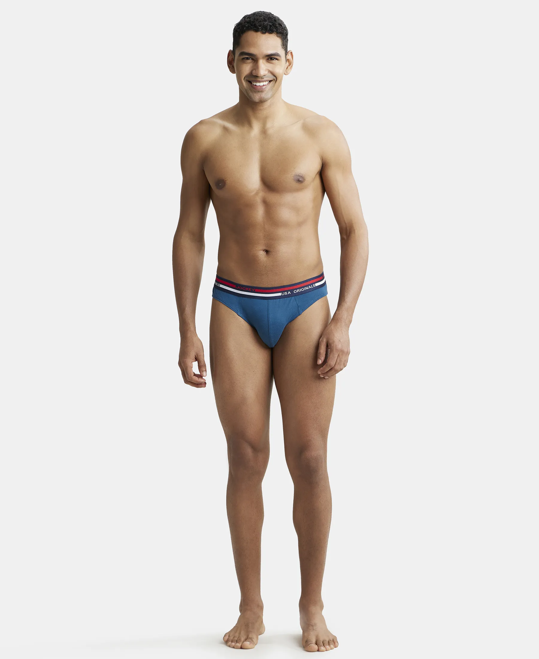 Super Combed Cotton Solid Brief with Ultrasoft Waistband - Seaport Teal (Pack of 2) - Image 4