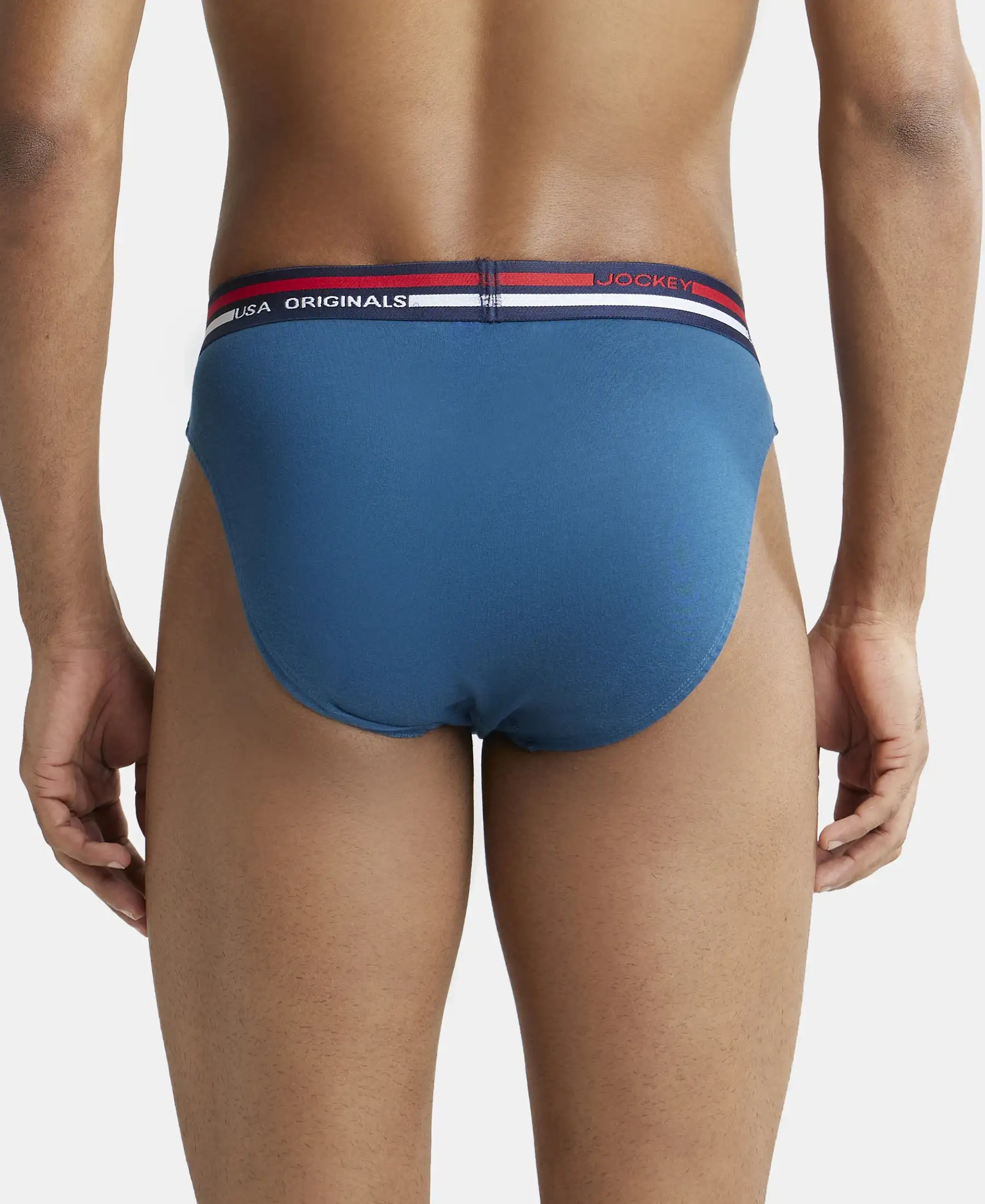 Super Combed Cotton Solid Brief with Ultrasoft Waistband - Seaport Teal - Image 3
