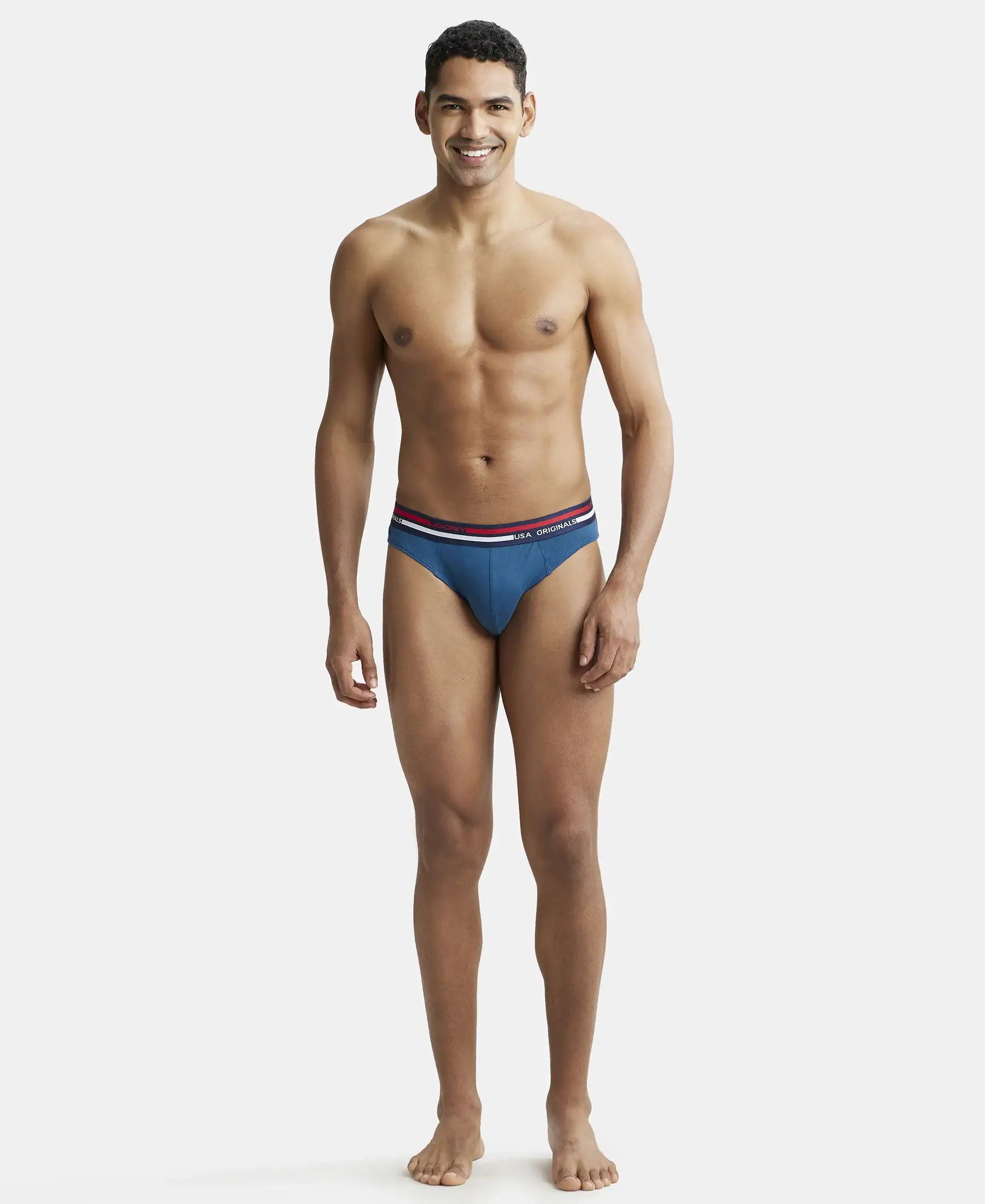 Super Combed Cotton Solid Brief with Ultrasoft Waistband - Seaport Teal - Image 4