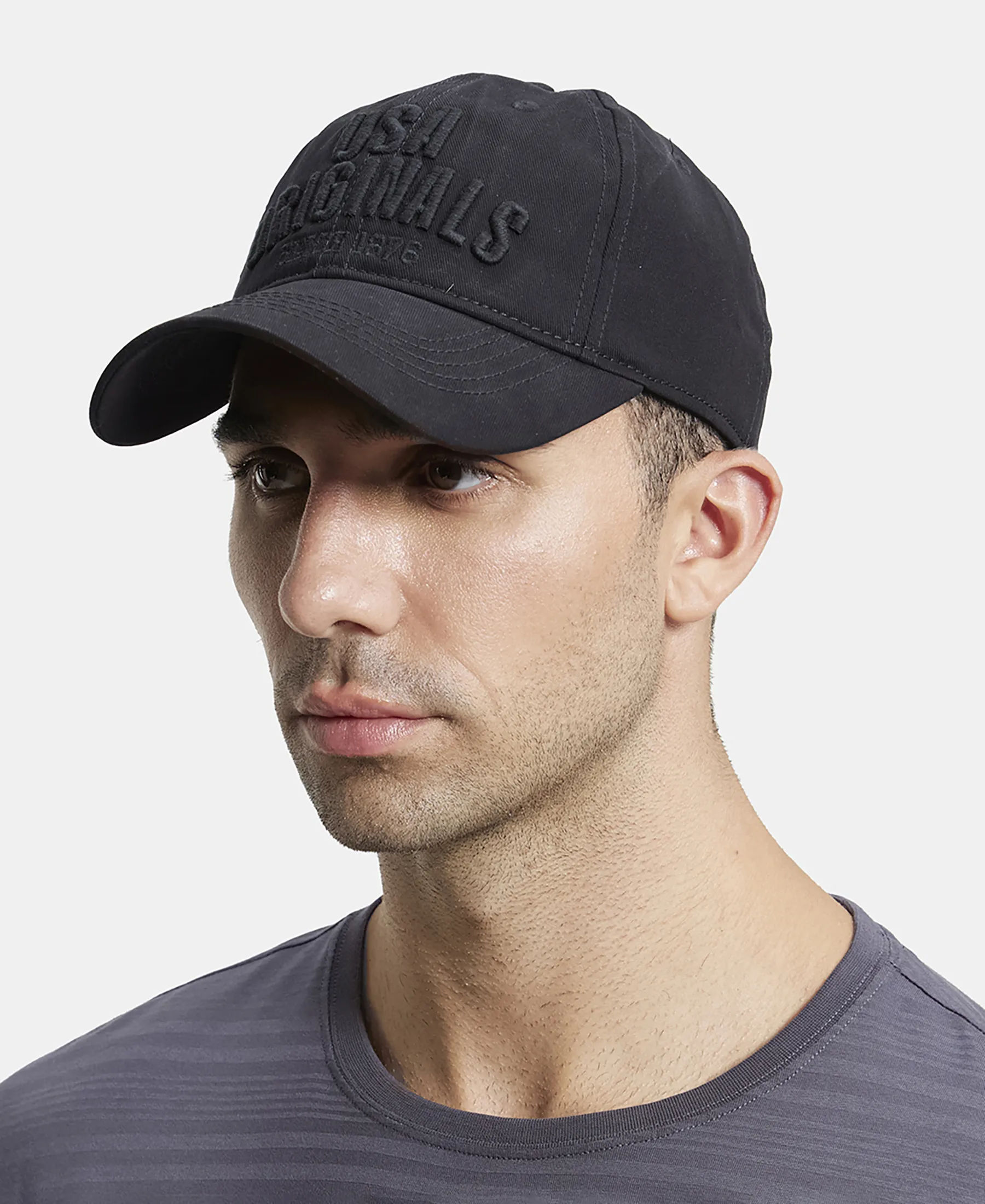 Super Combed Cotton Solid Cap with Adjustable Back Closure - Black - Image 4