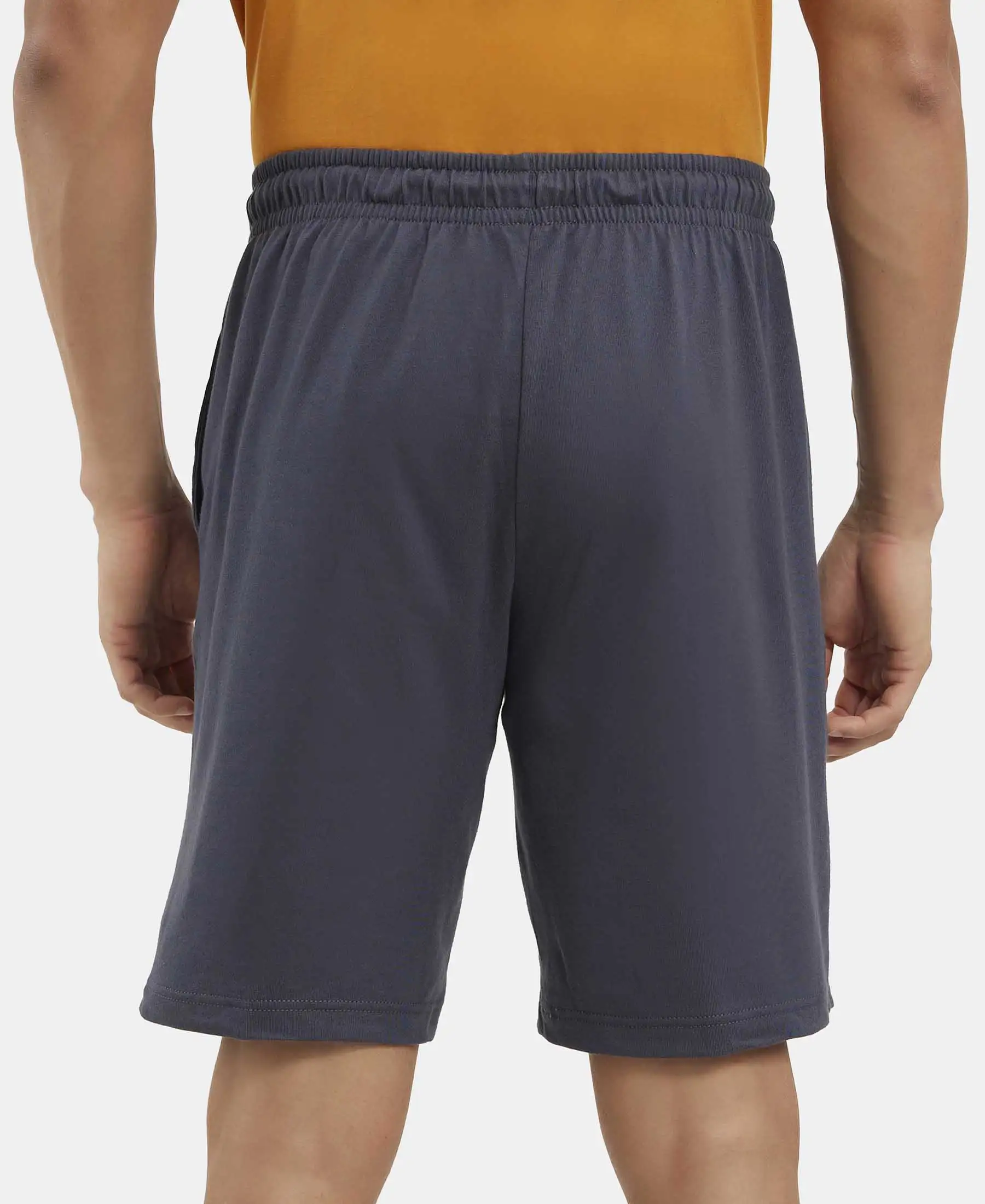 Super Combed Cotton Straight Fit Shorts with Side Pockets - Graphite - Image 3