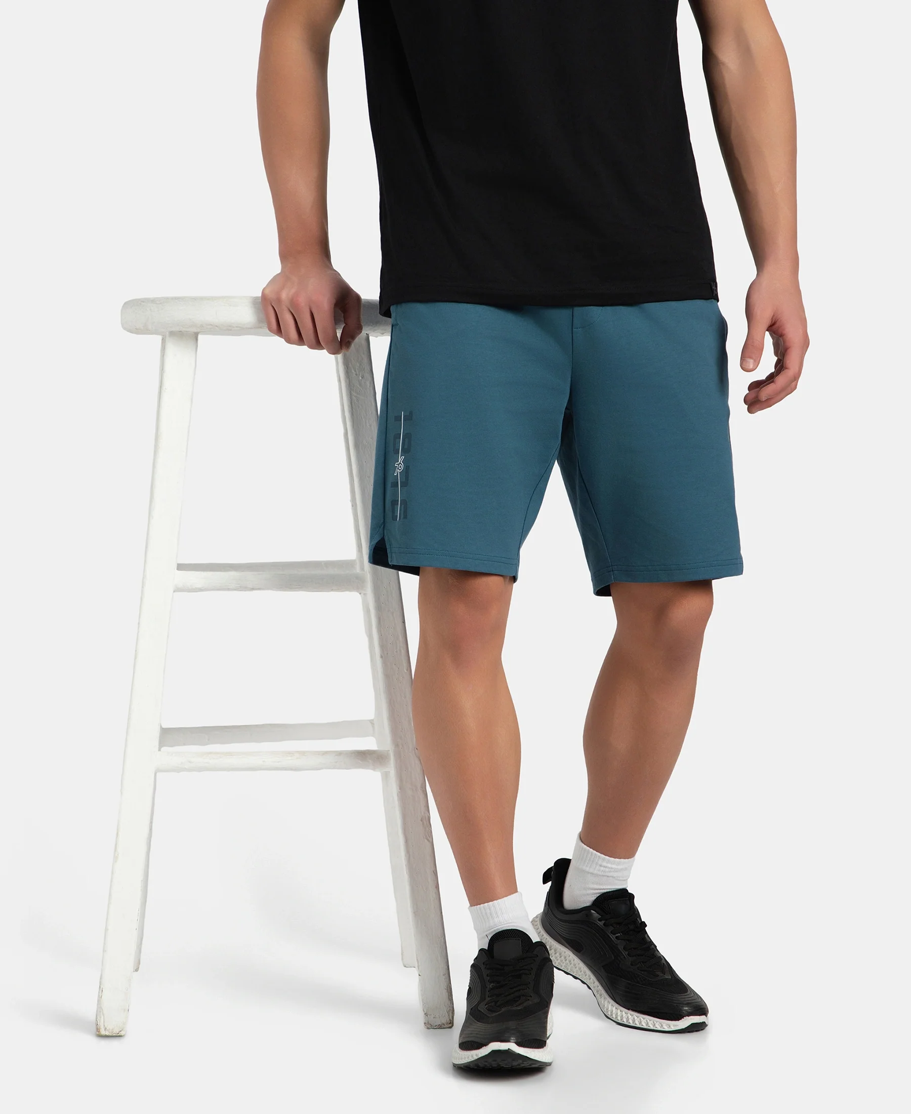 Super Combed Cotton Straight Fit Shorts with Side Pockets - Indian Teal - Image 5