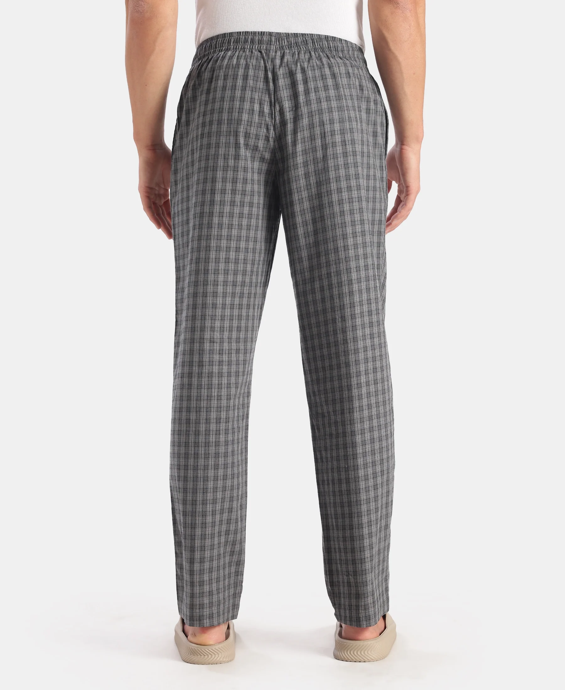 Super Combed Cotton Woven Fabric Regular Fit Checkered Pyjama with Side Pockets - New Quiet Shade - Image 3