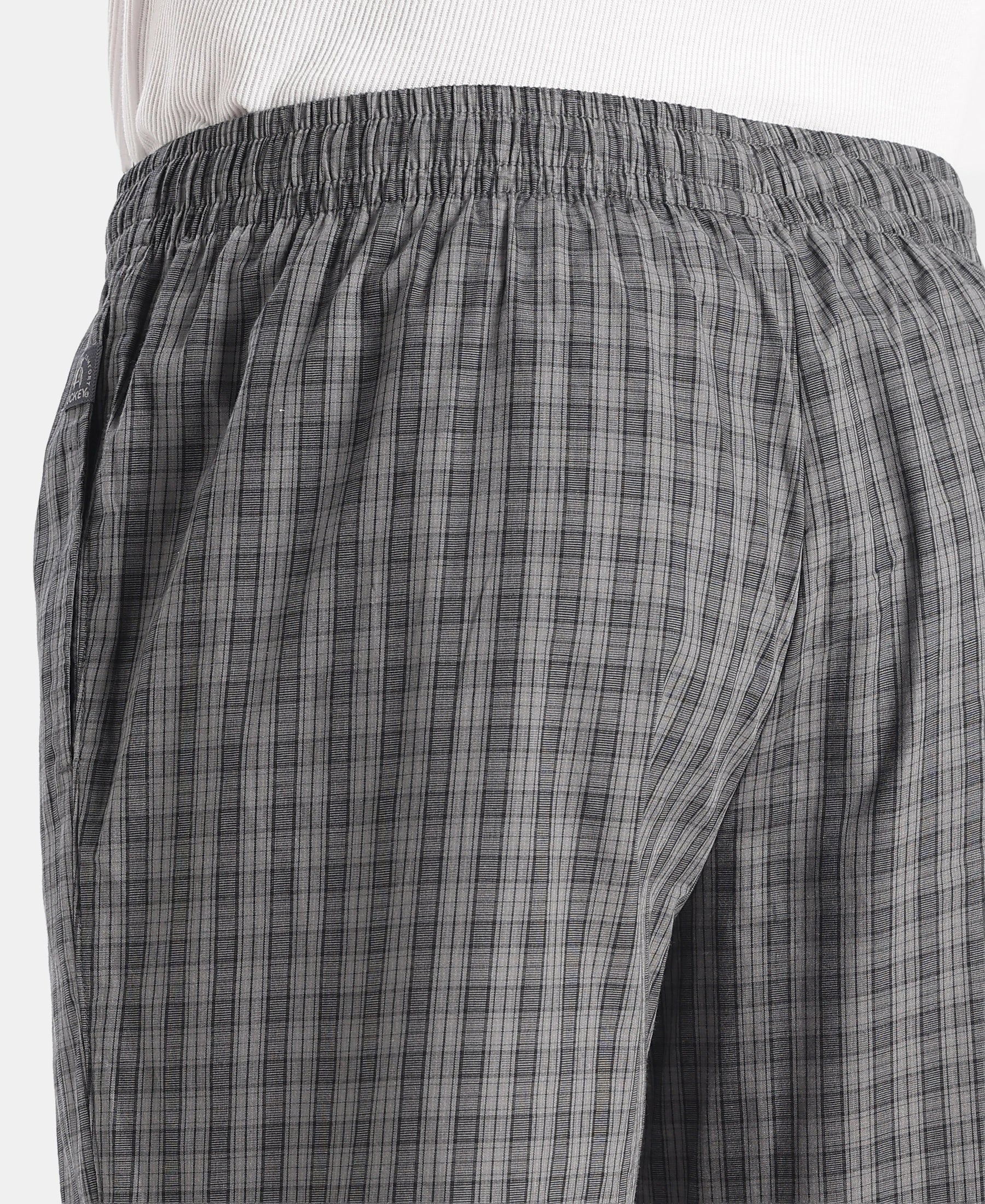 Super Combed Cotton Woven Fabric Regular Fit Checkered Pyjama with Side Pockets - New Quiet Shade - Image 8