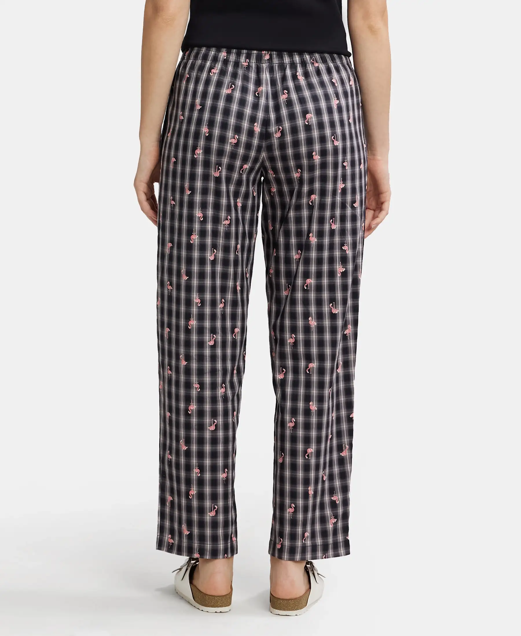 Super Combed Cotton Woven Fabric Relaxed Fit Striped Pyjama with Side Pockets - Black - Image 3