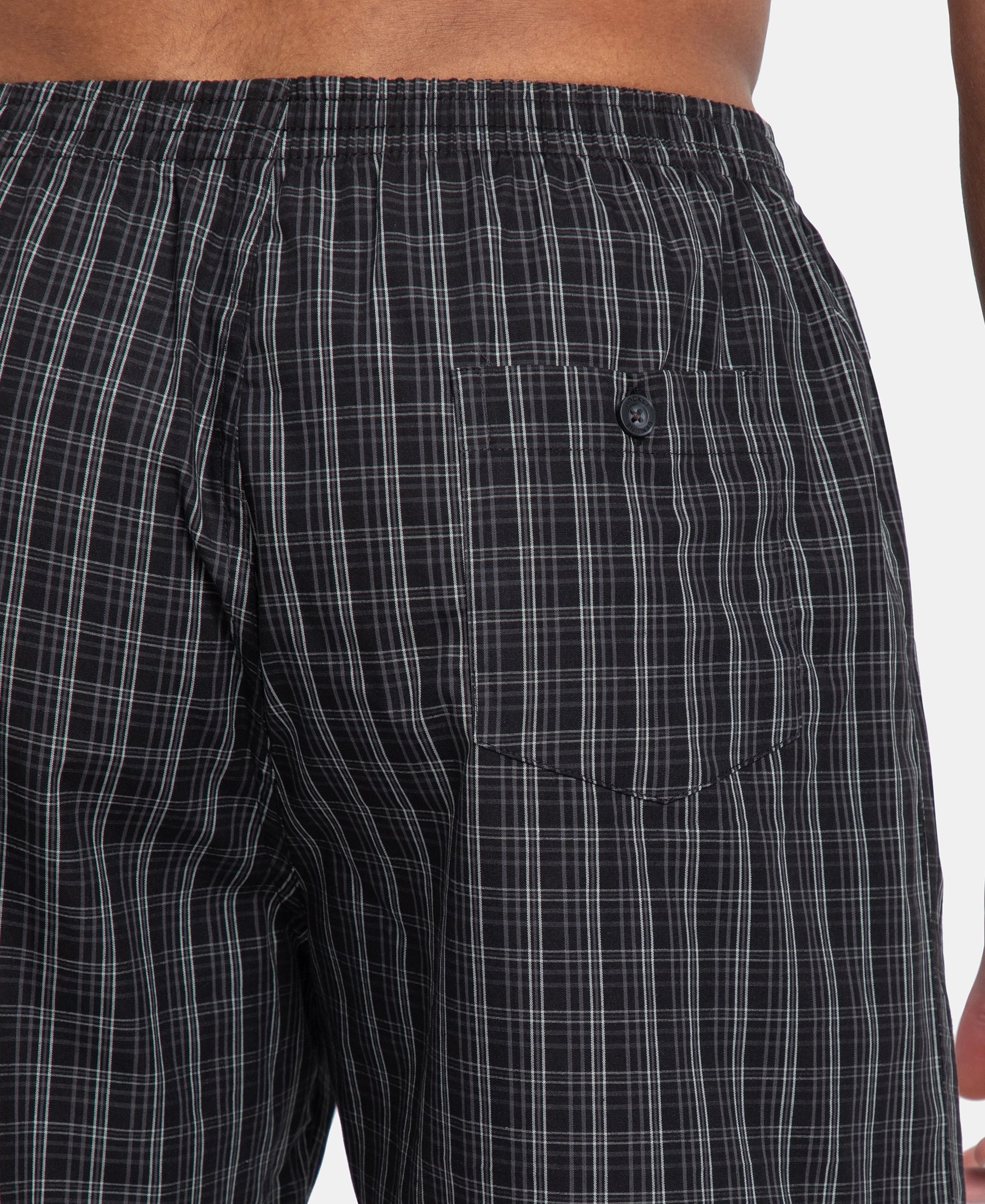 Super Combed Mercerized Cotton Woven Checkered Boxer Shorts with Back Pocket - Black & Slate (Pack of 2) - Image 9