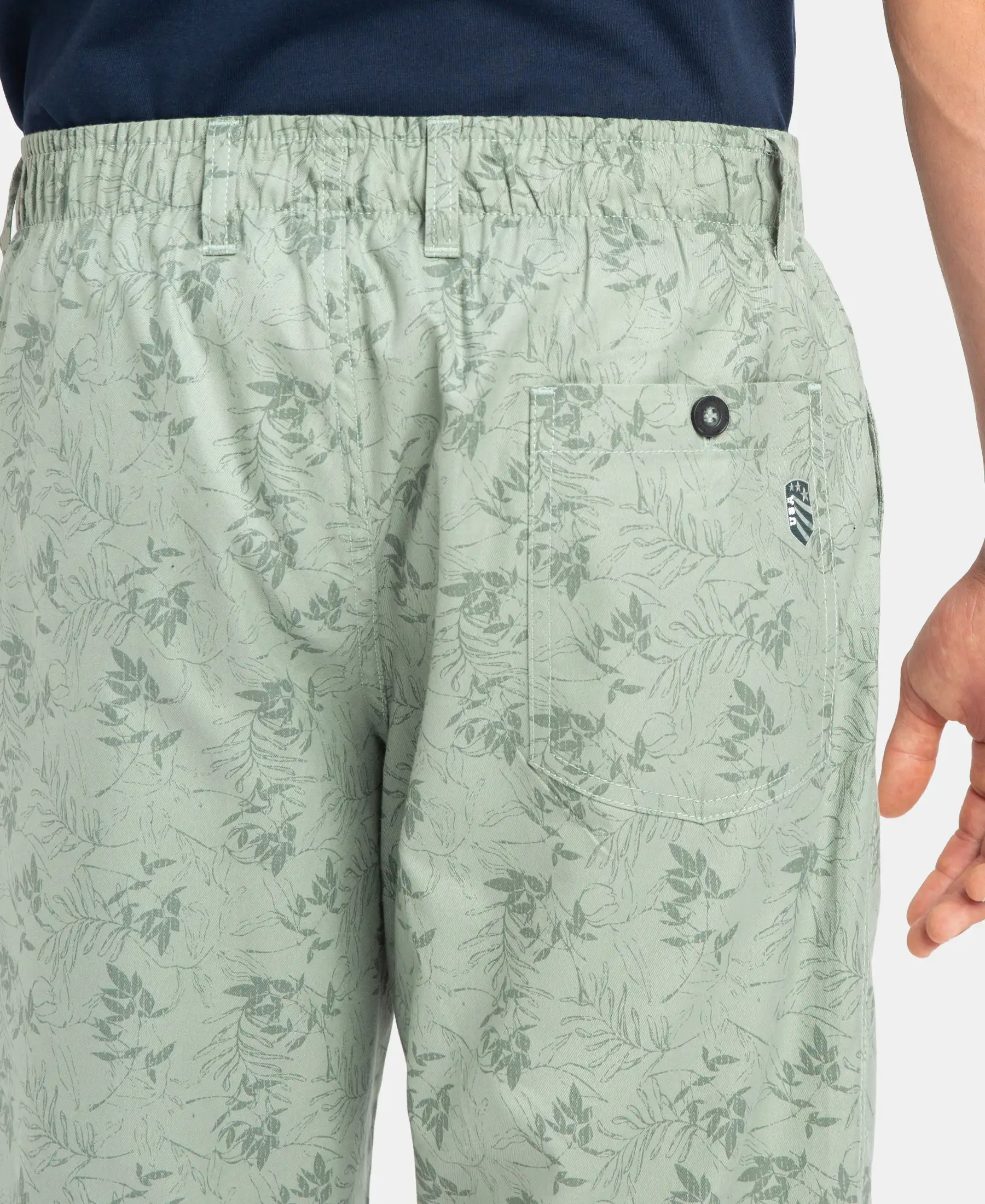 Super Combed Mercerized Cotton Woven Fabric Bermuda with Side Pockets - Iceberg Green - Image 8