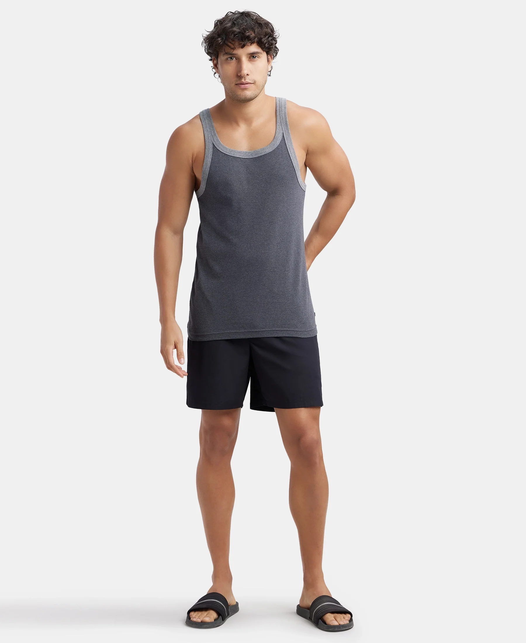 Super Combed Mercerized Cotton Woven Fabric Boxer Shorts - Black - Image 4