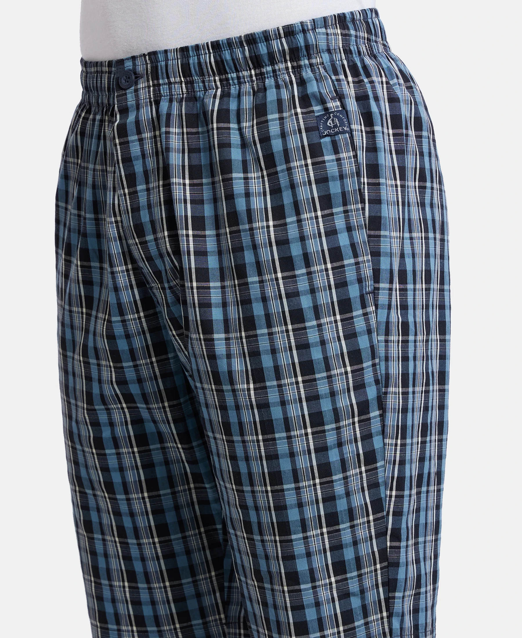 Super Combed Mercerized Cotton Woven Fabric Regular Fit Printed Bermuda with Side Pockets - Navy1 - Image 7
