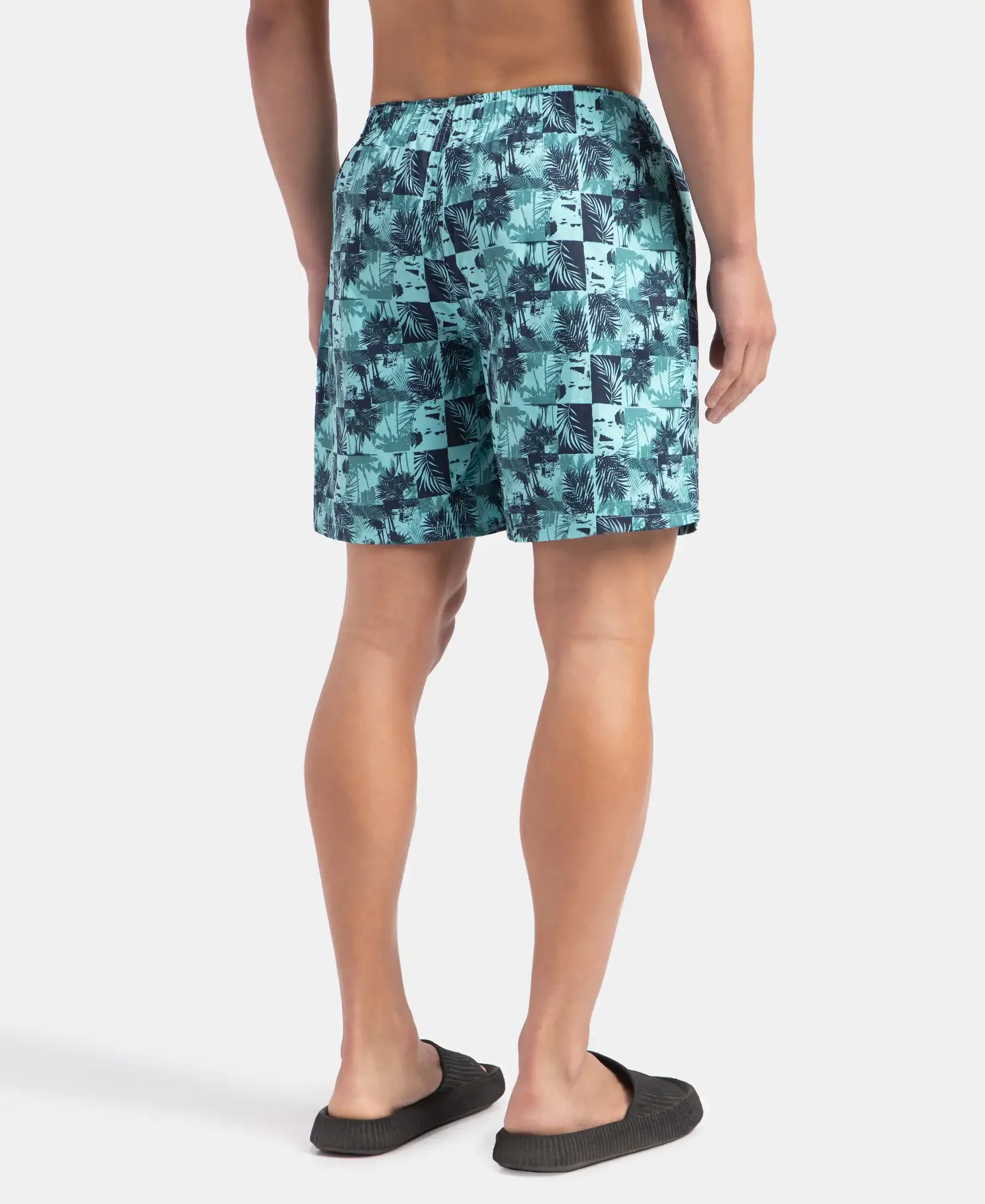 Super Combed Mercerized Cotton Woven Printed Boxer Shorts with Side Pockets - Leisure Time - Image 3