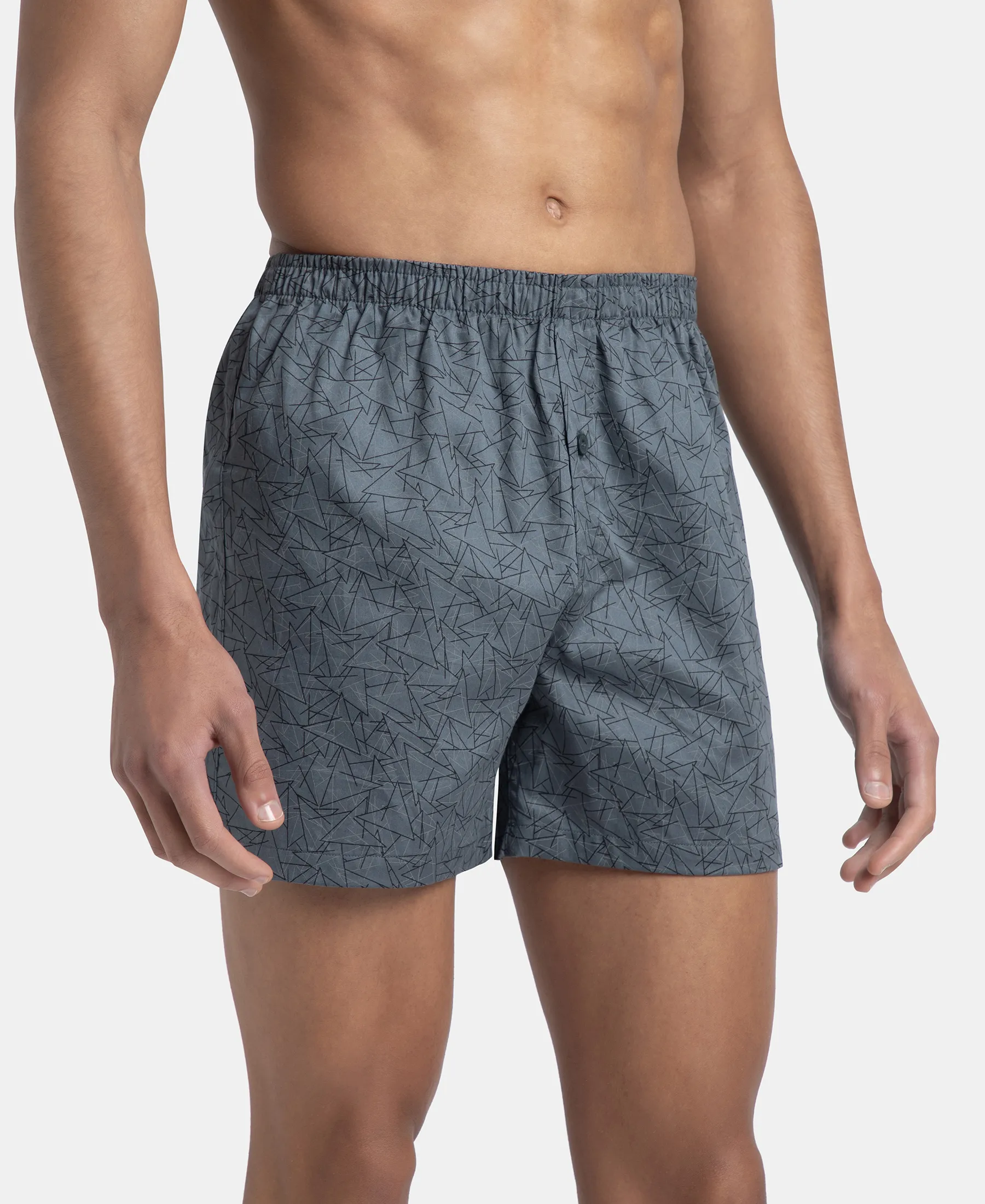 Super Combed Mercerized Cotton Woven Printed Inner Boxers with Ultrasoft and Durable Inner Waistband - Mauve Wine & Deep Slate (Pack of 2) - Image 4