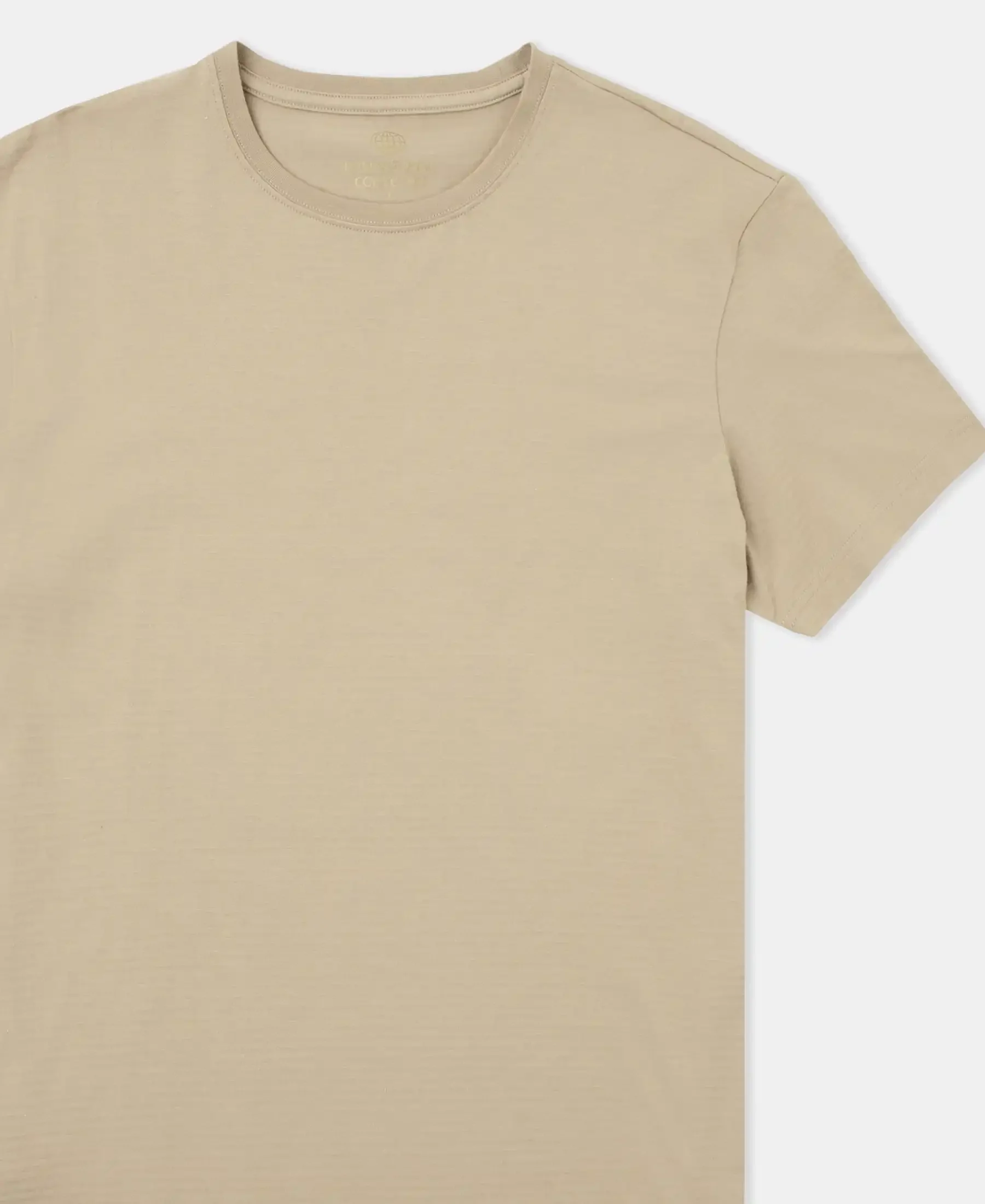 Super Combed Supima Cotton Round Neck Half Sleeve T-Shirt - Desert Taupe - Image 9