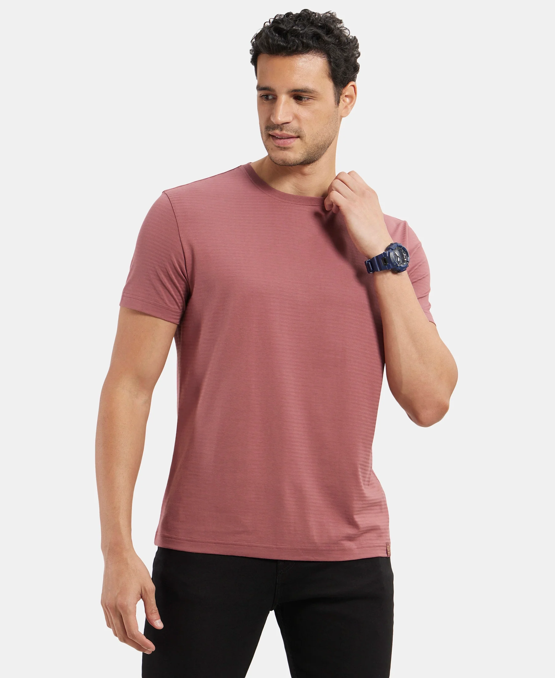Super Combed Supima Cotton Round Neck Half Sleeve T-Shirt - Wild Ginger - Image 5
