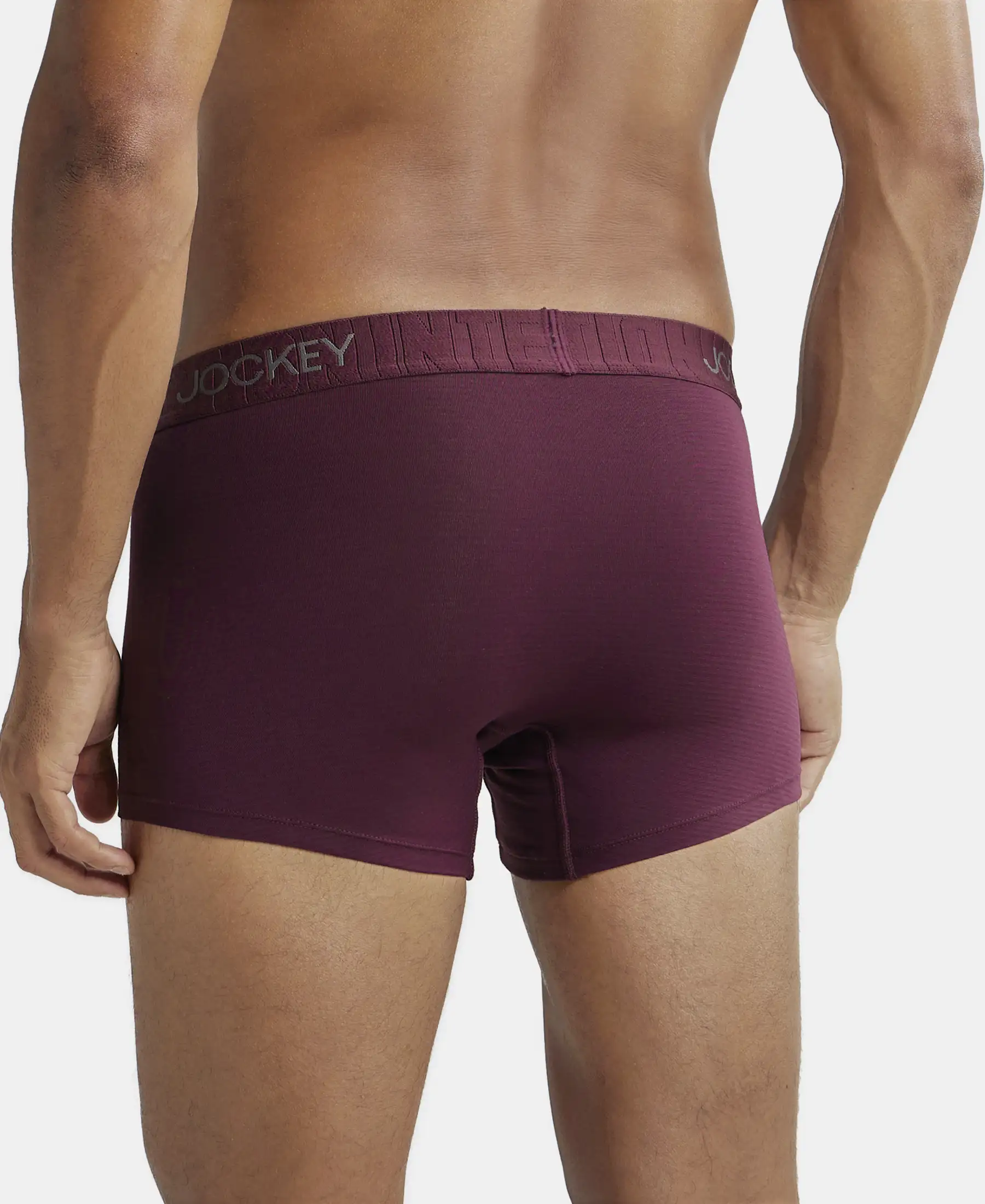 Supima Cotton Elastane Stretch Solid Trunk with Ultrasoft Waistband - Wine Tasting - Image 3