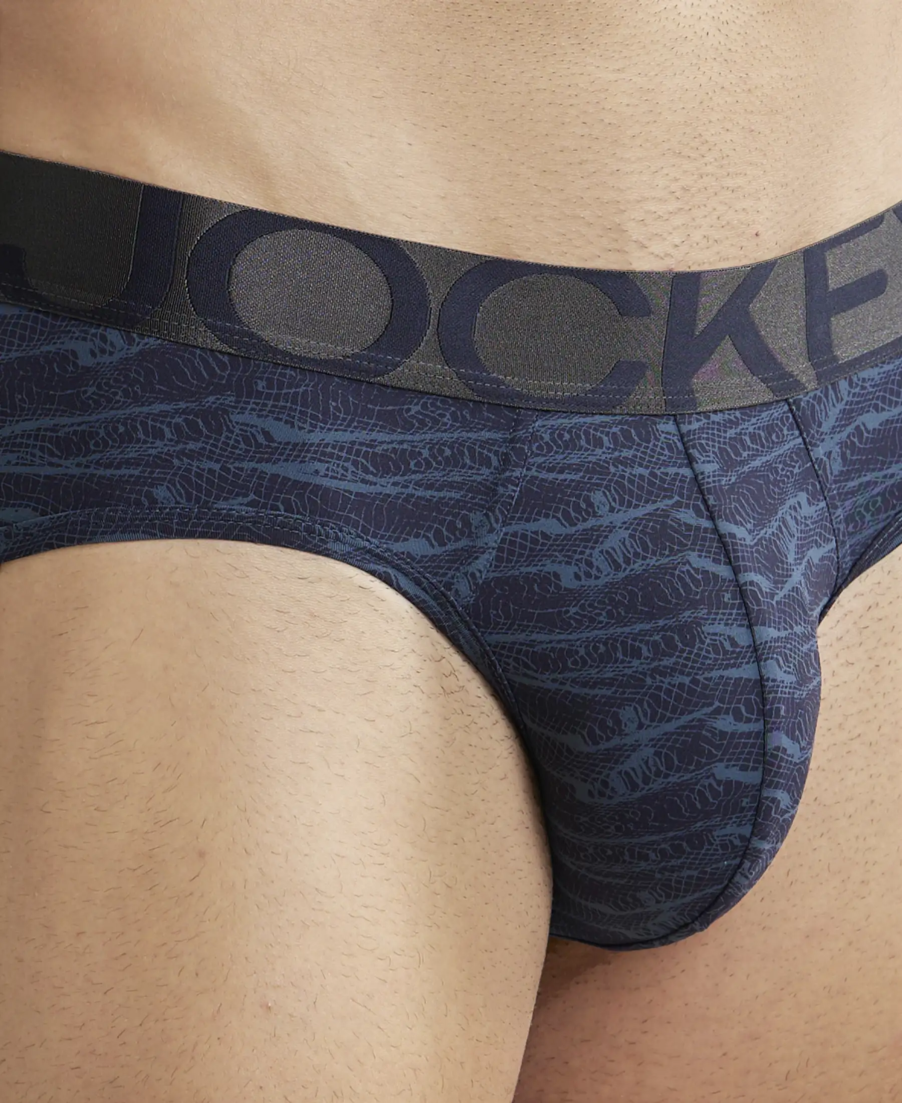 Tactel Microfiber Elastane Stretch Printed Brief with Moisture Move Properties - True Navy Printed - Image 6