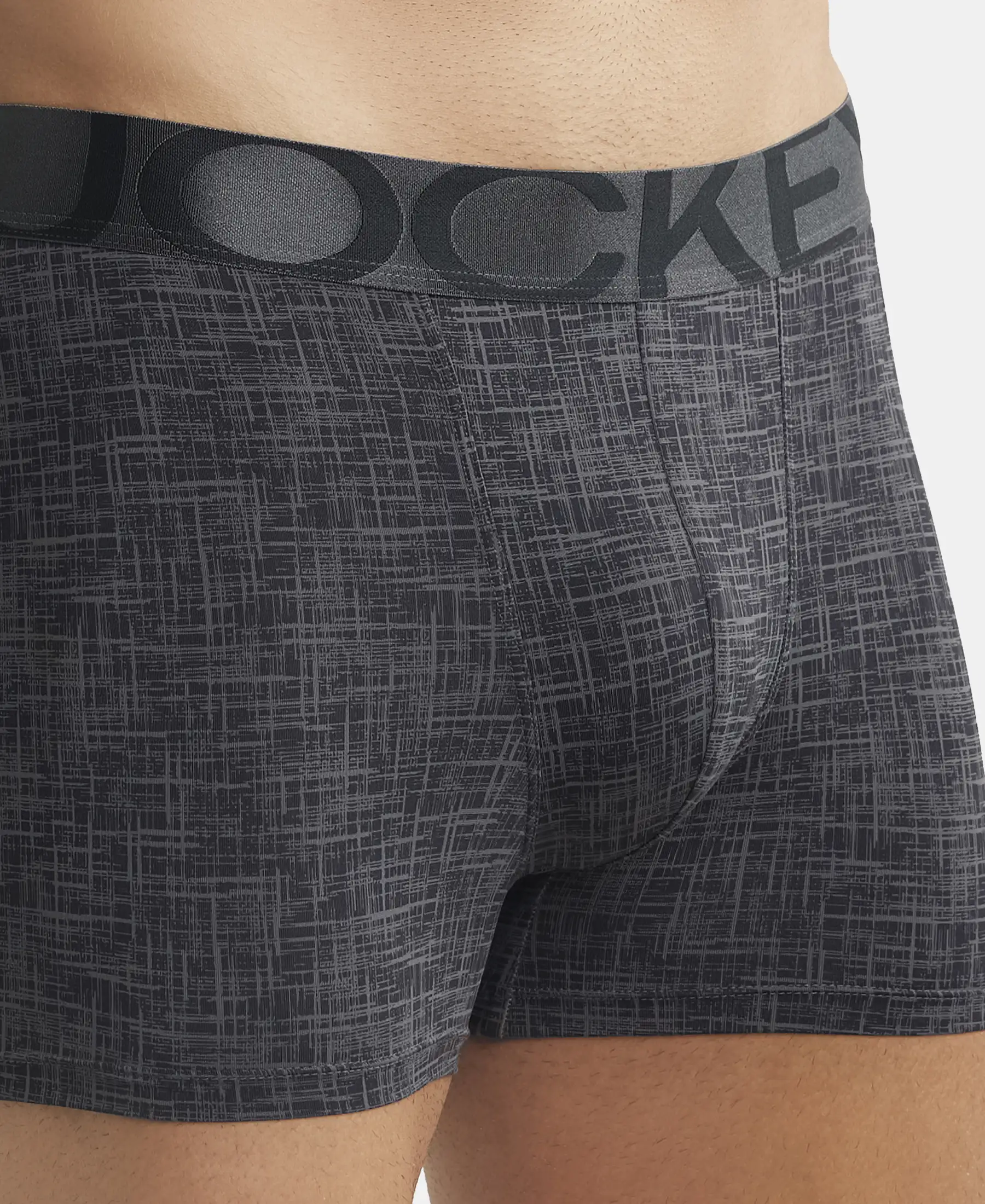 Tactel Microfiber Elastane Stretch Printed Trunk with Moisture Move Properties - Ebony Grey Prints - Image 6