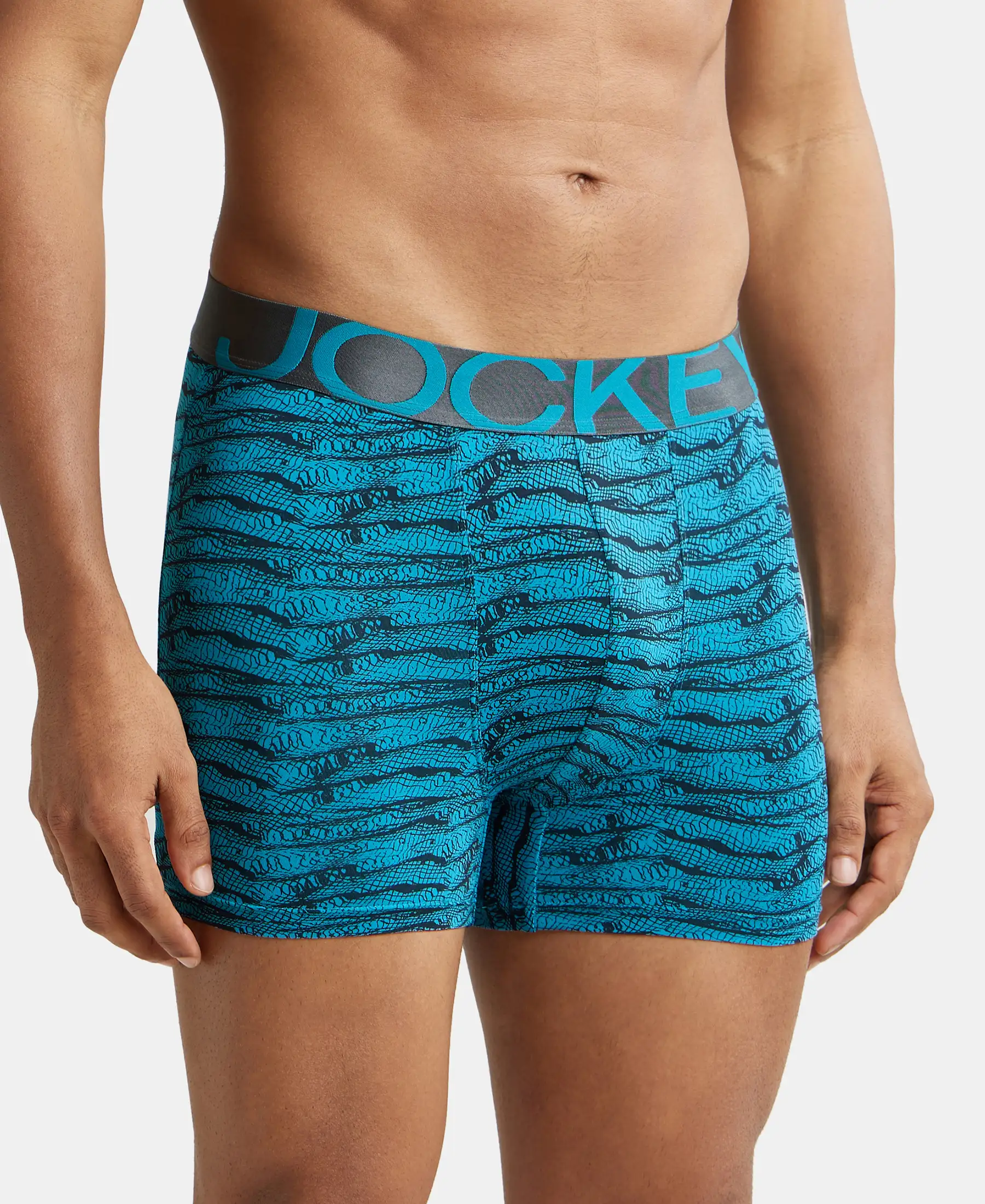 Tactel Microfiber Elastane Stretch Printed Trunk with Moisture Move Properties - Ocean Depth Prints - Image 2