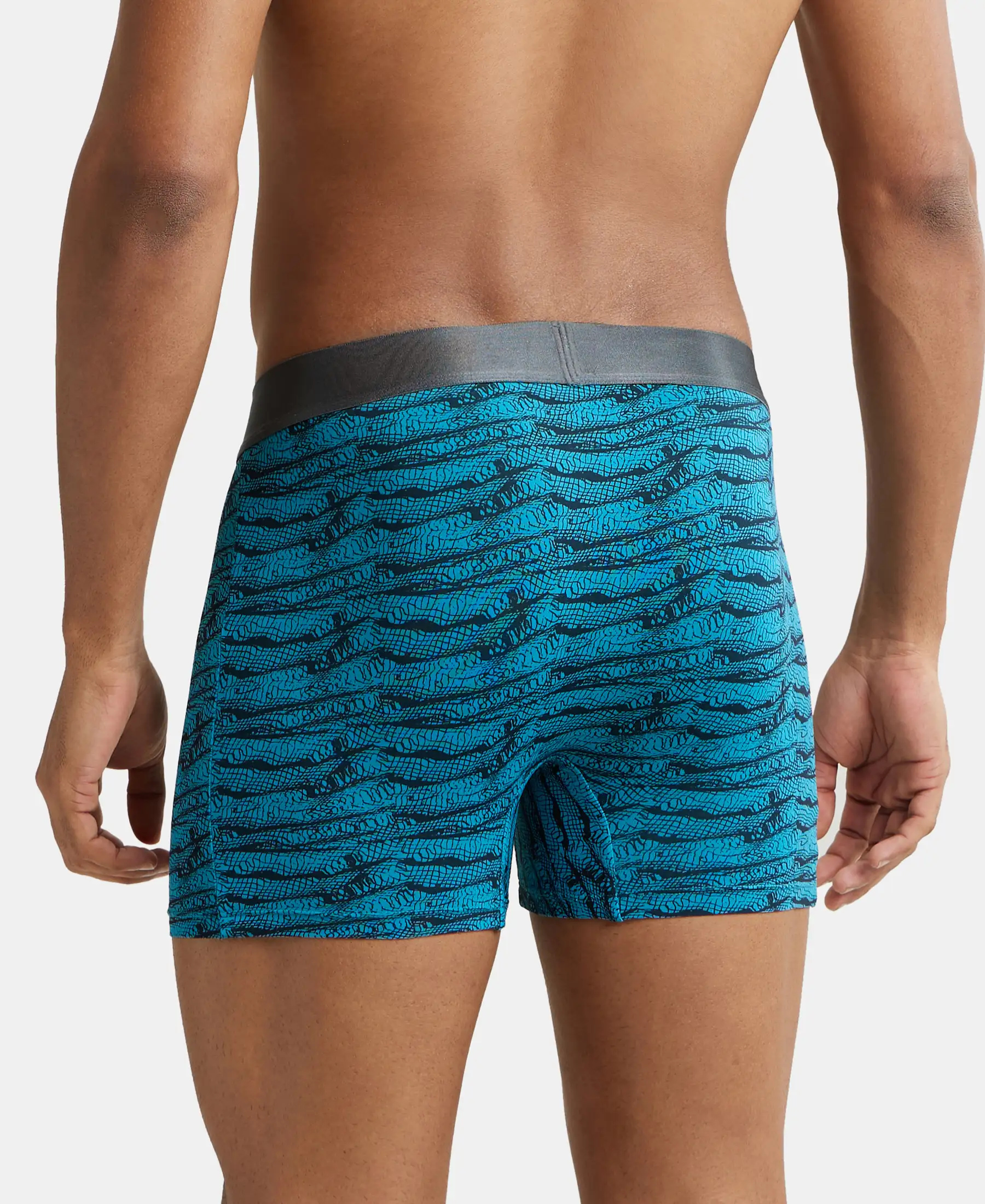 Tactel Microfiber Elastane Stretch Printed Trunk with Moisture Move Properties - Ocean Depth Prints - Image 3