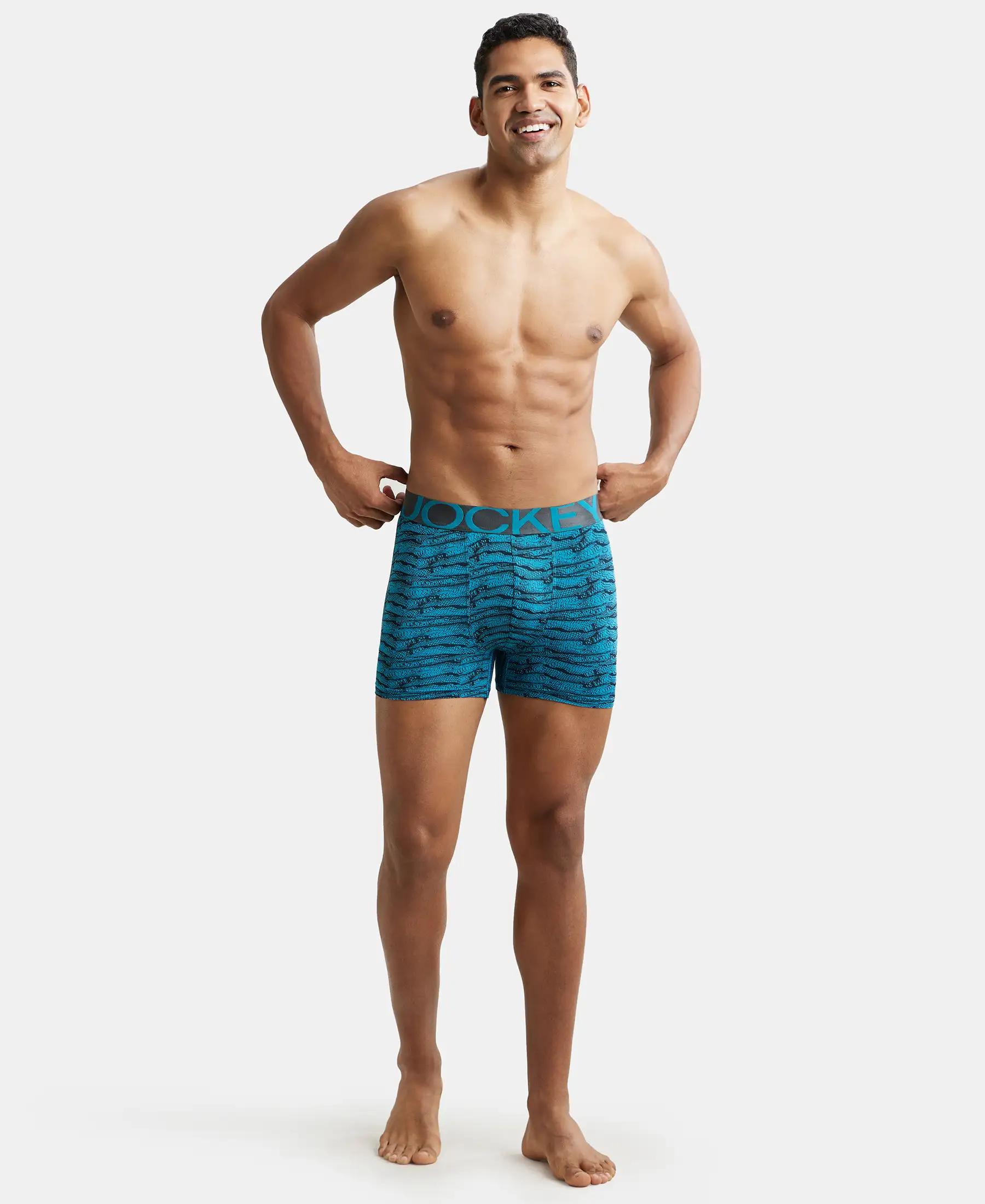Tactel Microfiber Elastane Stretch Printed Trunk with Moisture Move Properties - Ocean Depth Prints - Image 4