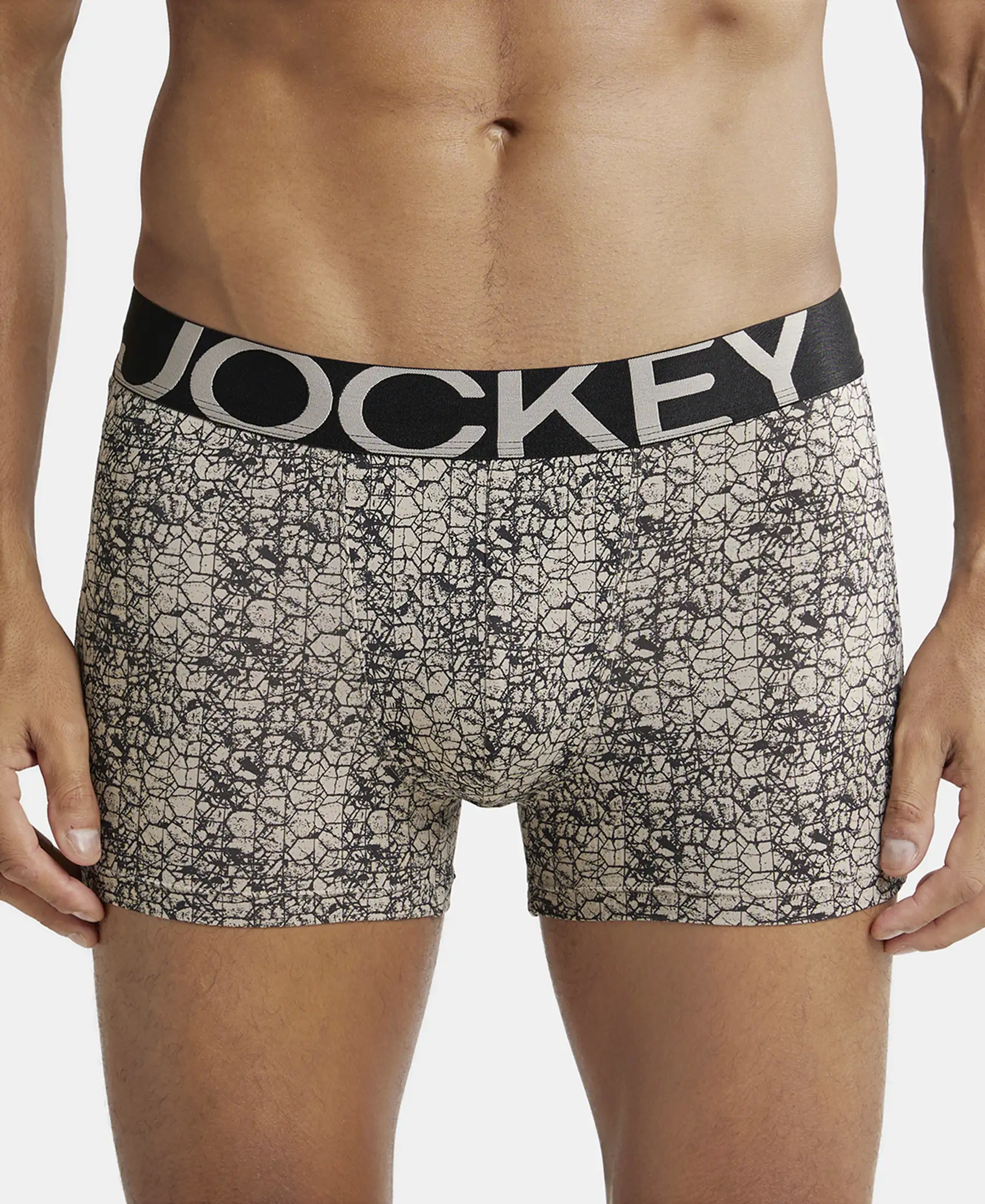 Tactel Microfiber Elastane Stretch Printed Trunk with Moisture Move Properties - String Base Printed