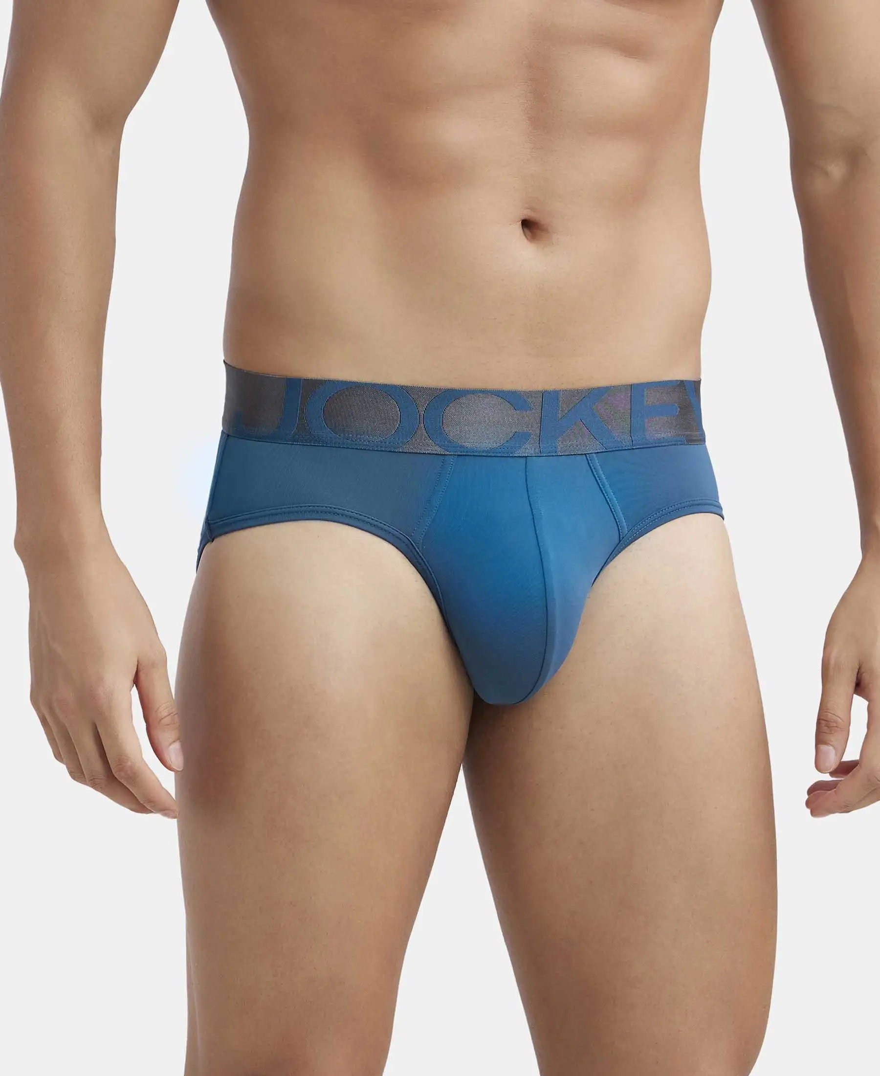 Tactel Microfiber Elastane Stretch Solid Brief with Moisture Move Properties - Legion Blue - Image 2