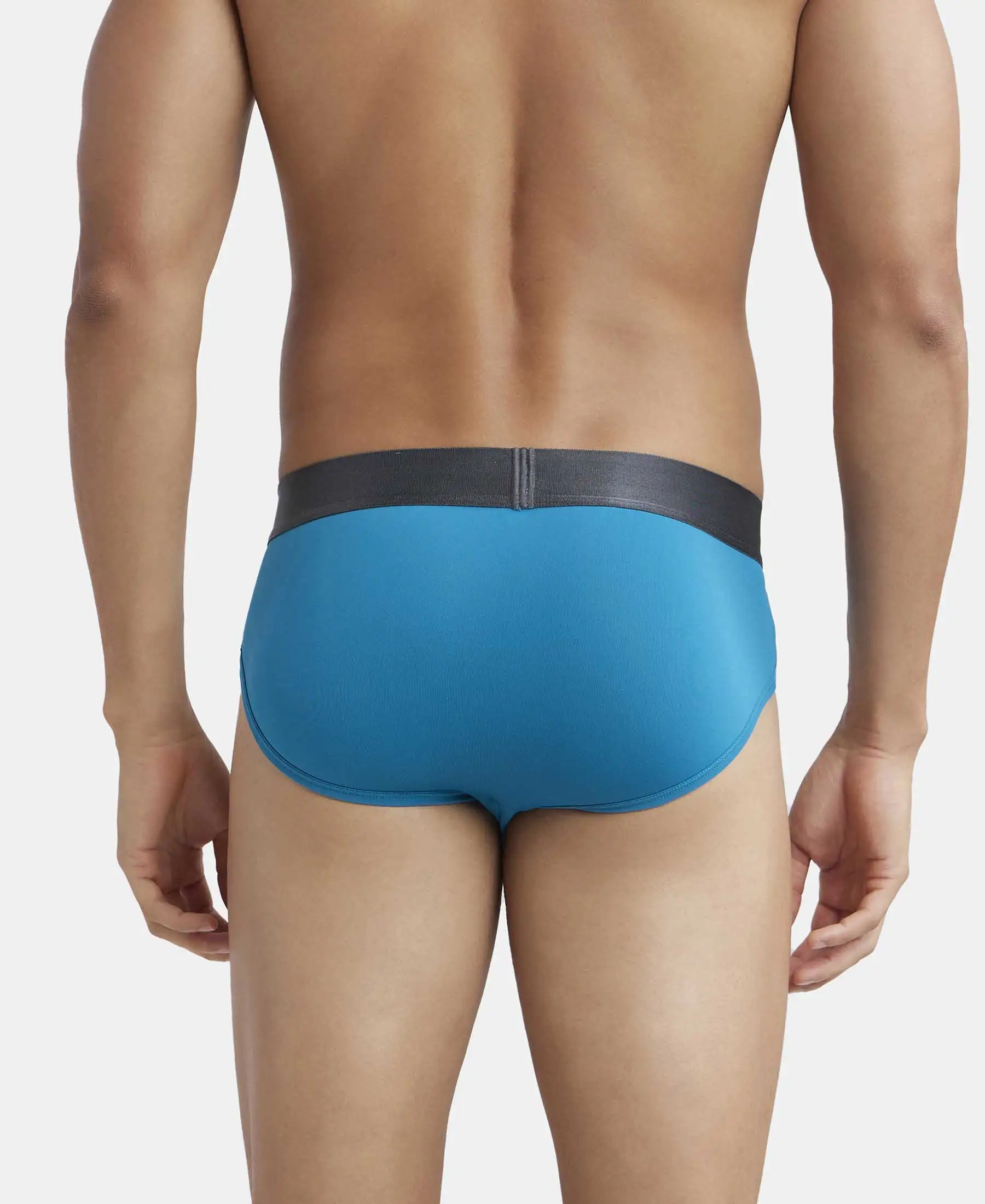 Tactel Microfiber Elastane Stretch Solid Brief with Moisture Move Properties - Ocean Depth - Image 3