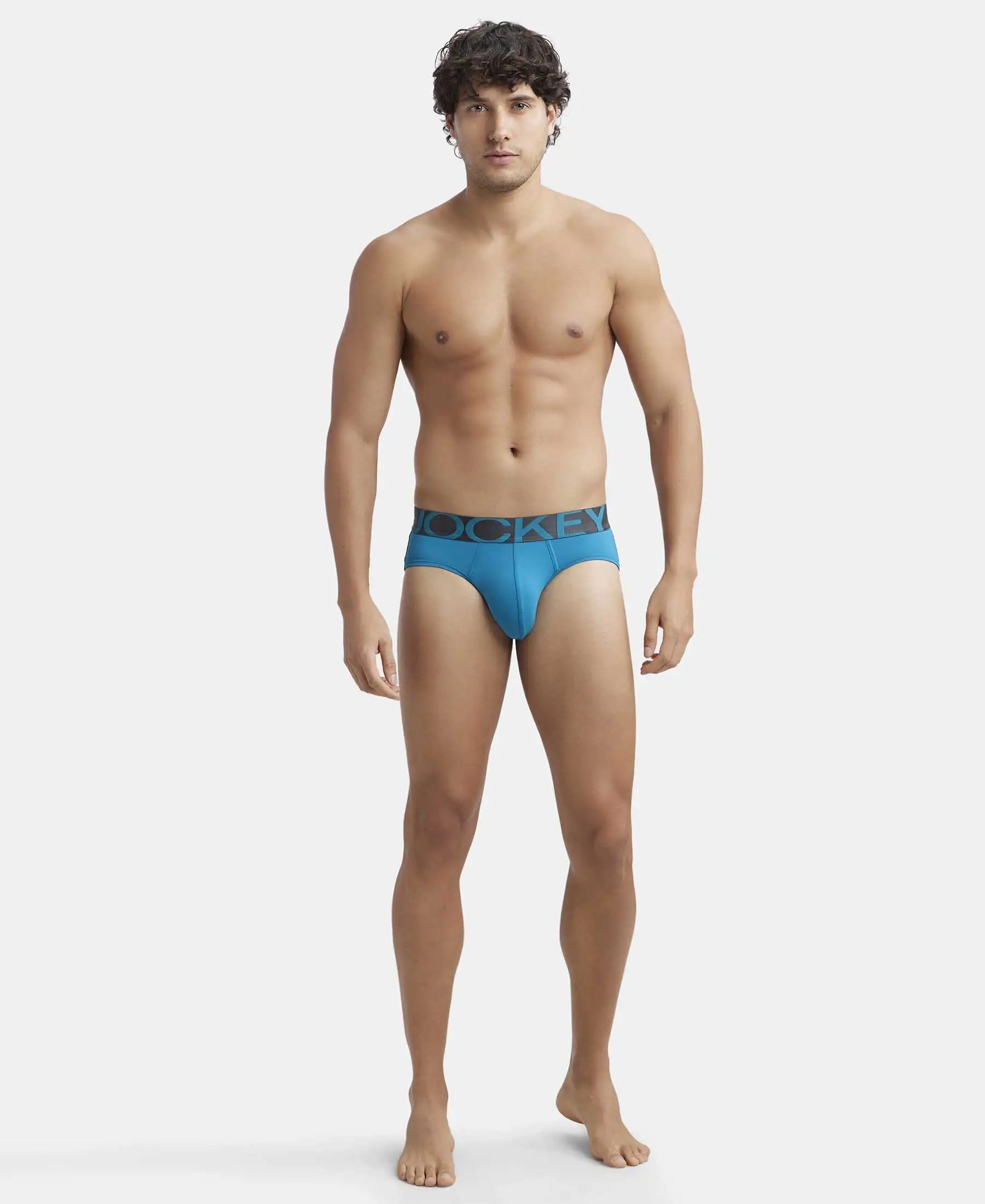 Tactel Microfiber Elastane Stretch Solid Brief with Moisture Move Properties - Ocean Depth - Image 4