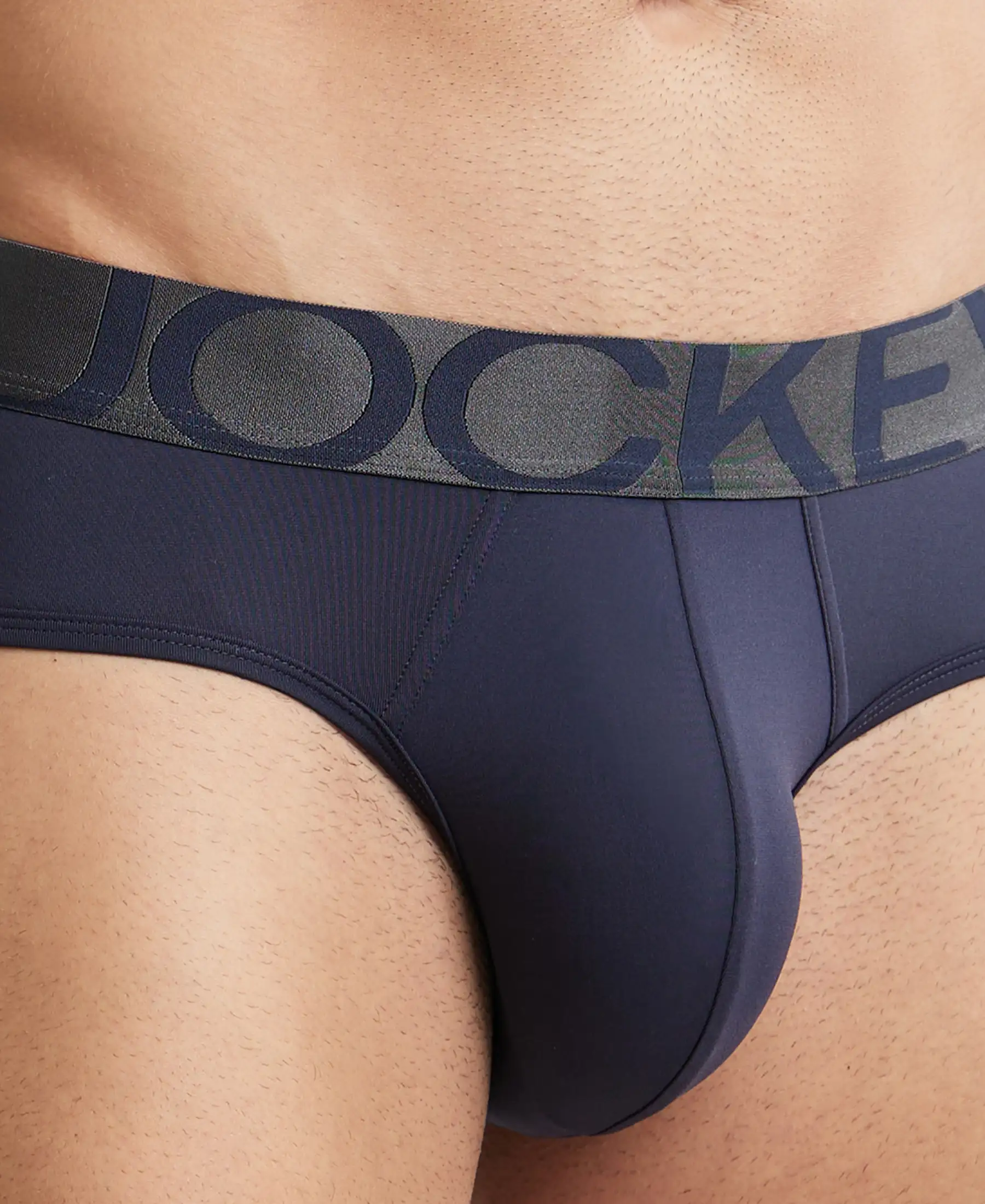 Tactel Microfiber Elastane Stretch Solid Brief with Moisture Move Properties - True Navy - Image 6