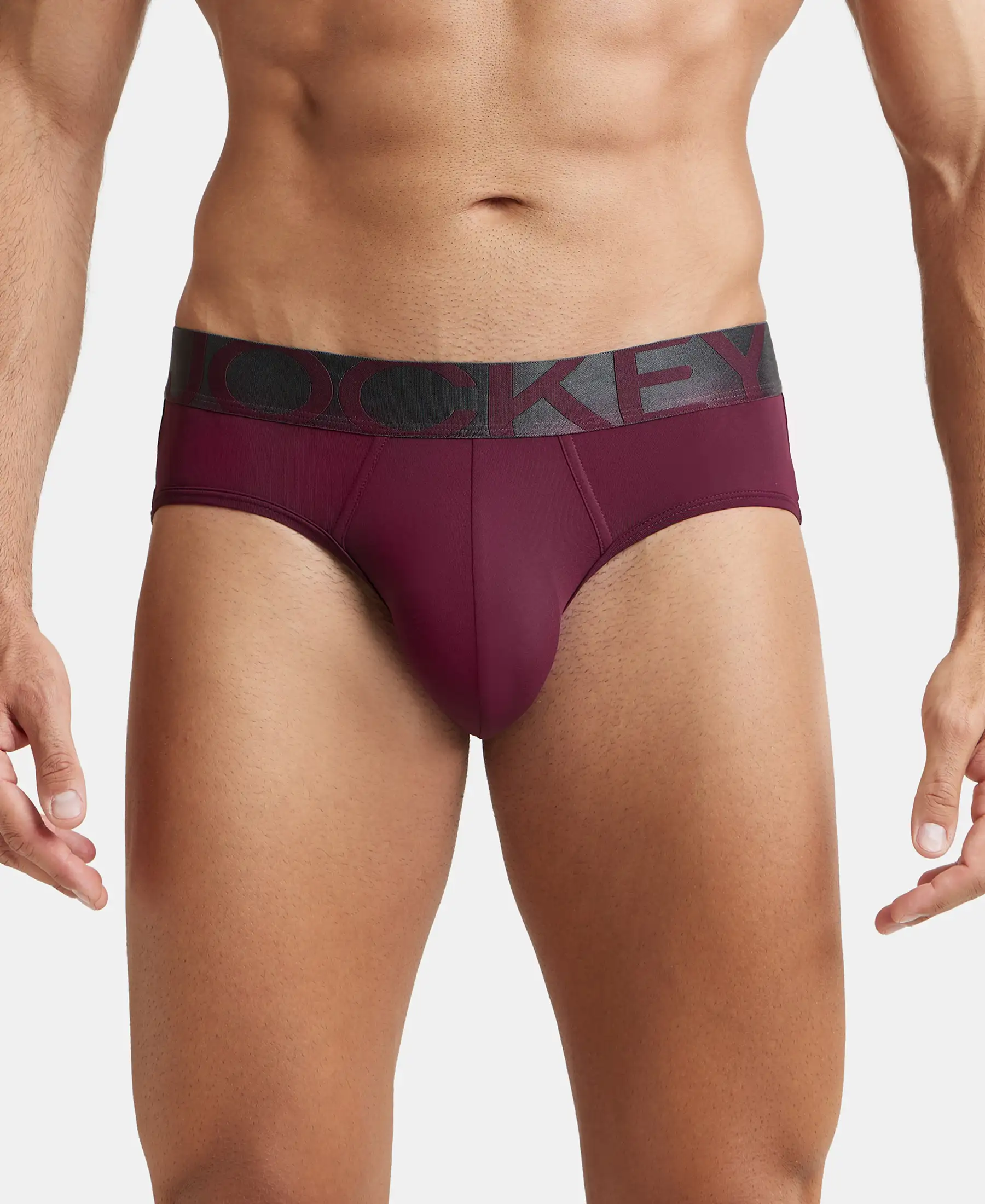 Tactel Microfiber Elastane Stretch Solid Brief with Moisture Move Properties - Wine Tasting