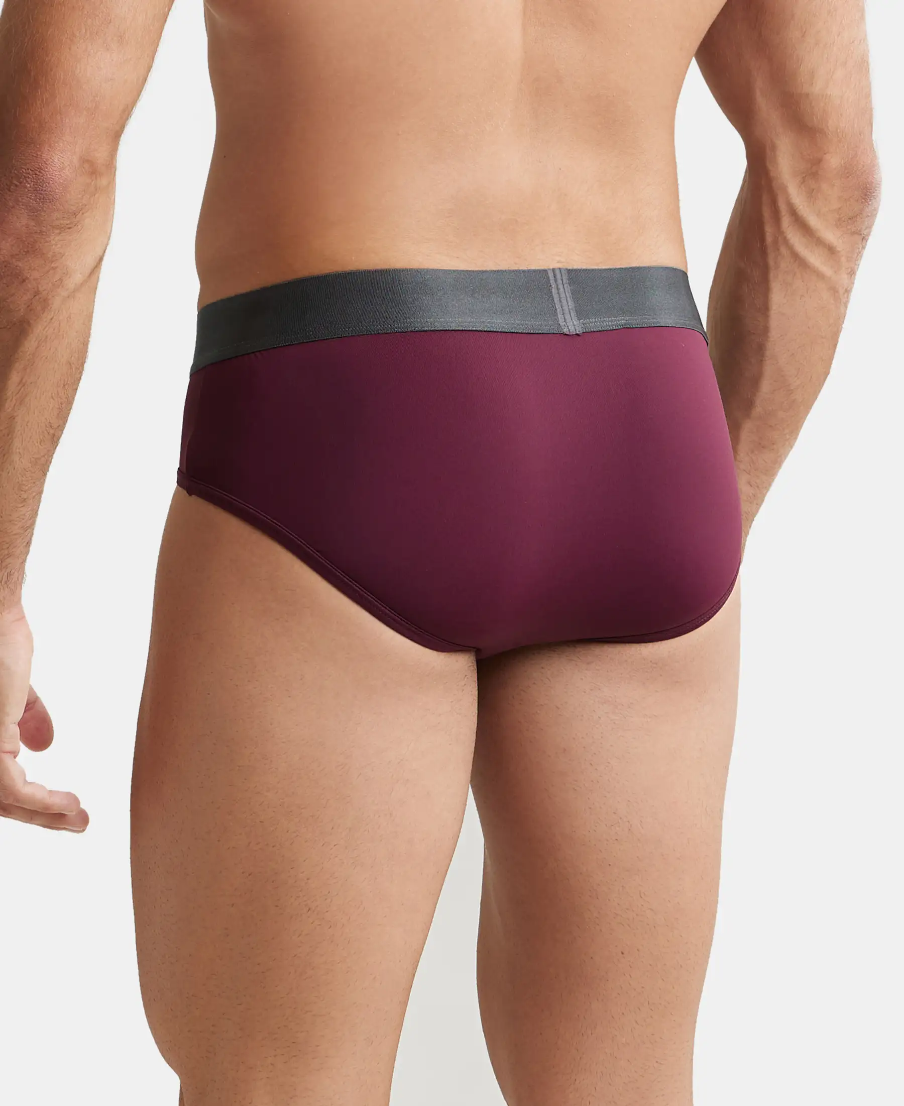 Tactel Microfiber Elastane Stretch Solid Brief with Moisture Move Properties - Wine Tasting - Image 3