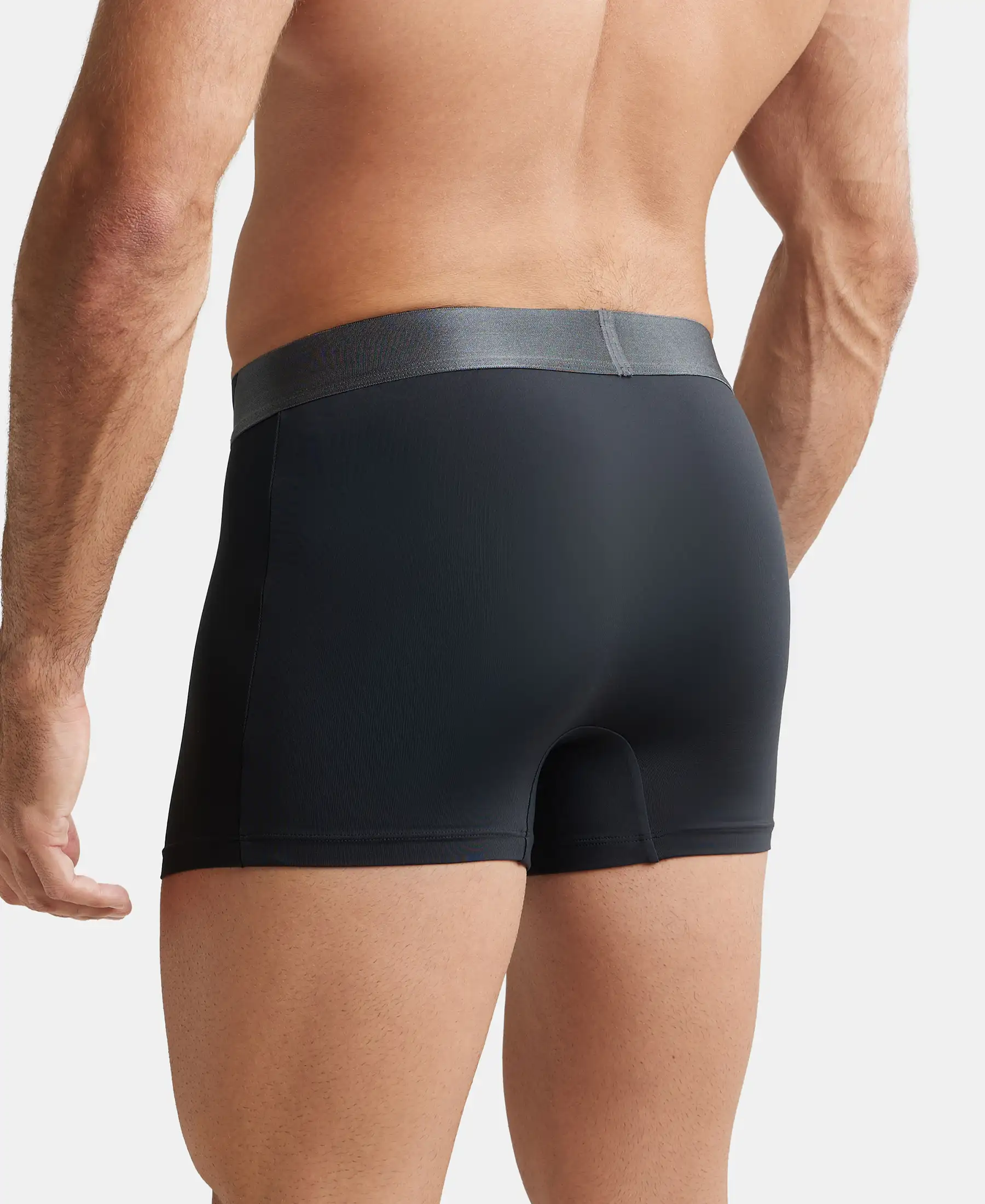 Tactel Microfiber Elastane Stretch Solid Trunk with Moisture Move Properties - Black - Image 3