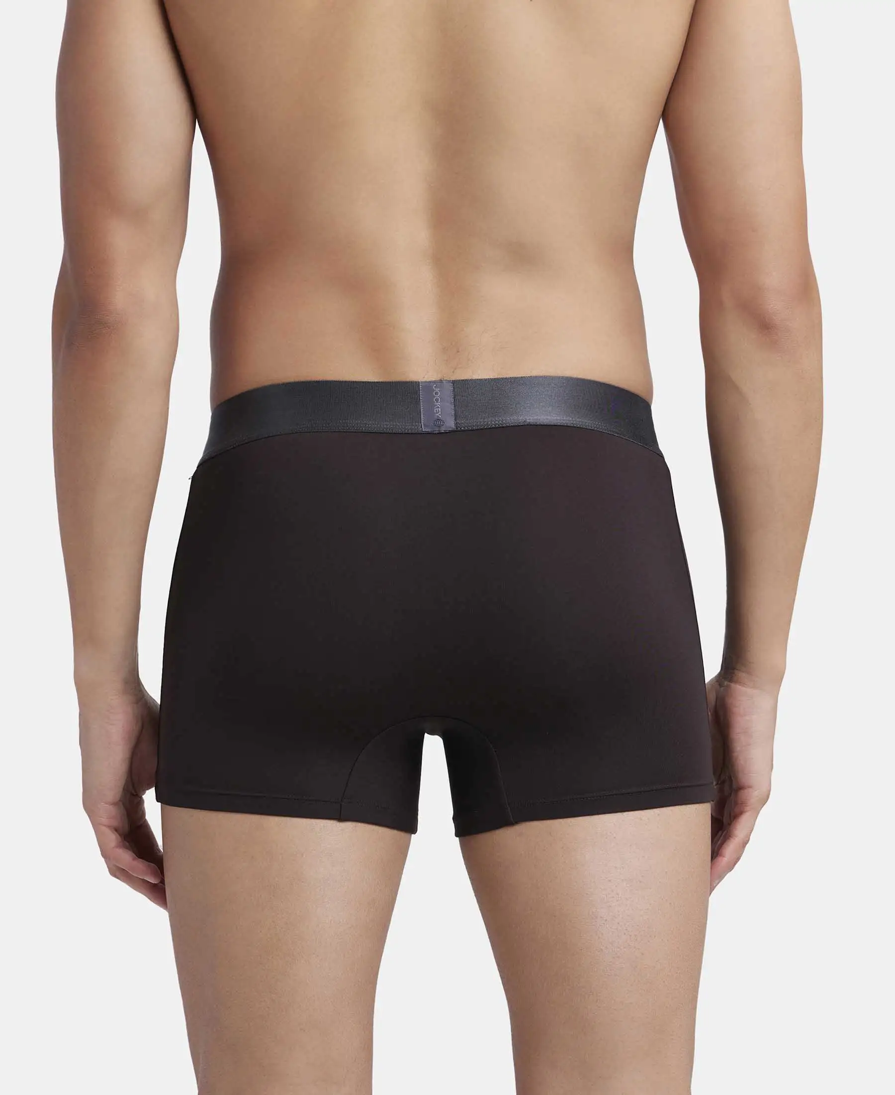 Tactel Microfiber Elastane Stretch Solid Trunk with Moisture Move Properties - Brown - Image 3