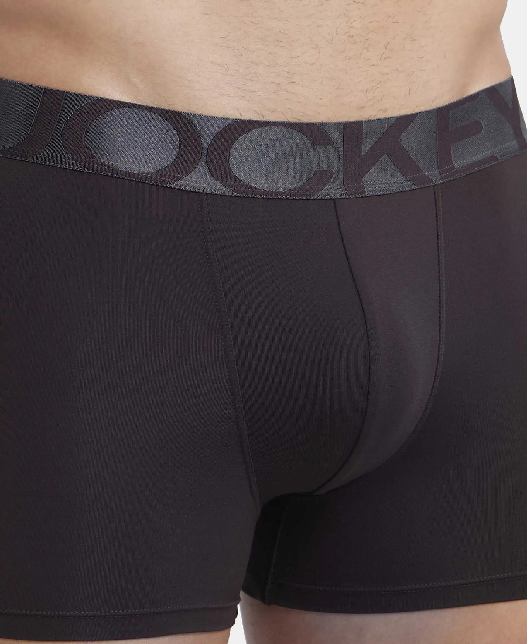 Tactel Microfiber Elastane Stretch Solid Trunk with Moisture Move Properties - Brown - Image 6