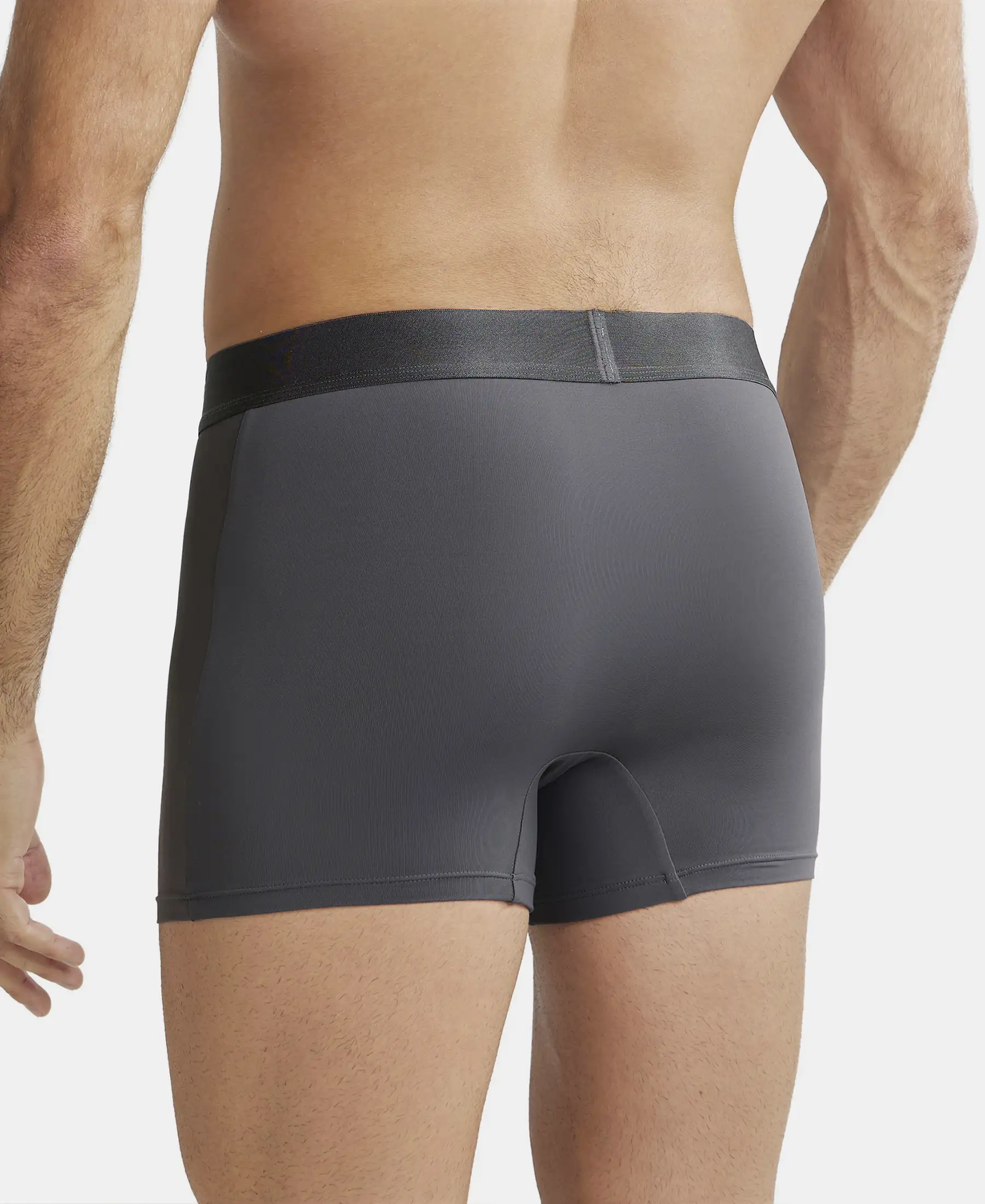 Tactel Microfiber Elastane Stretch Solid Trunk with Moisture Move Properties - Ebony - Image 3