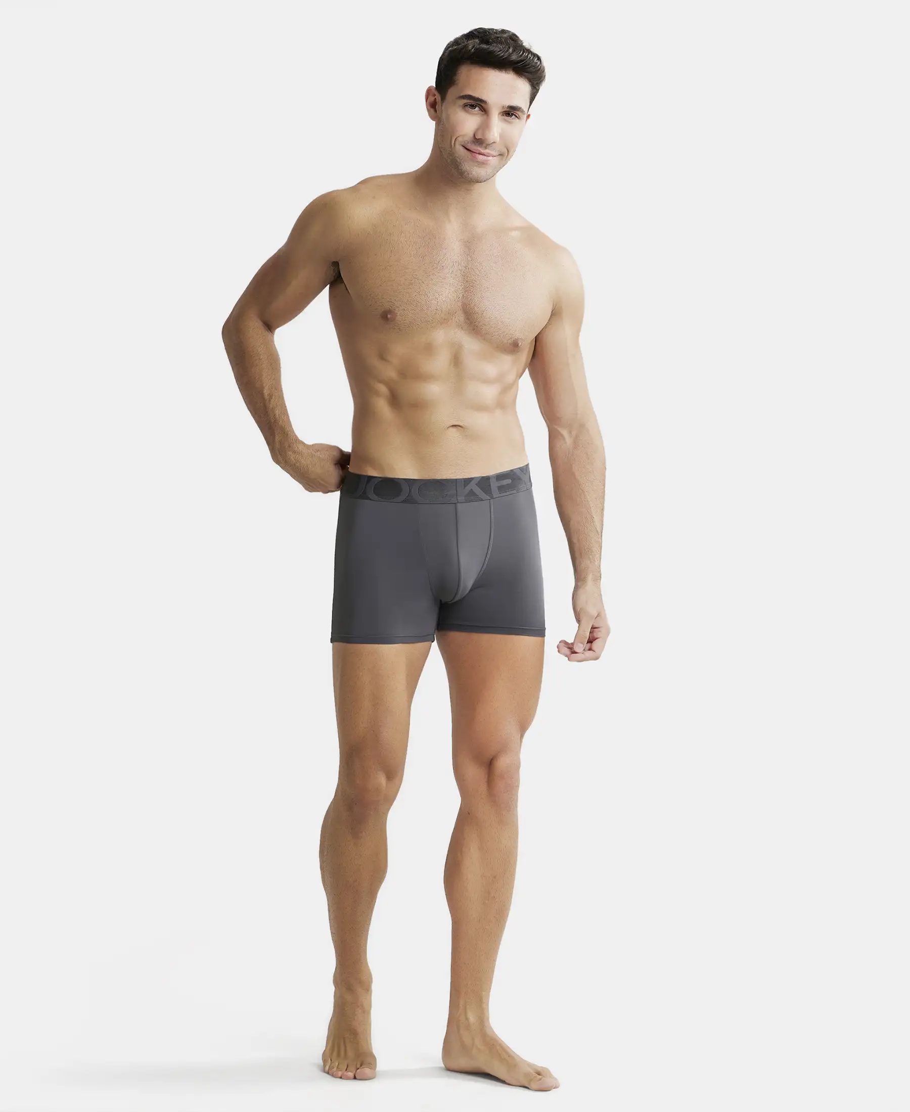 Tactel Microfiber Elastane Stretch Solid Trunk with Moisture Move Properties - Ebony - Image 4